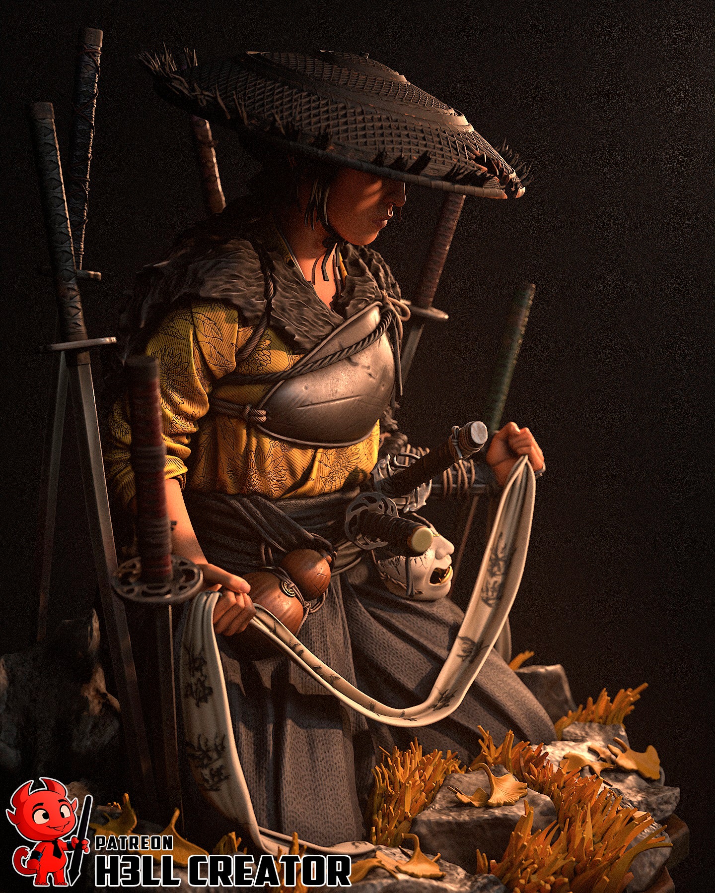 The Silent Ronin | Maximum Detailed 12K 3D printed figure