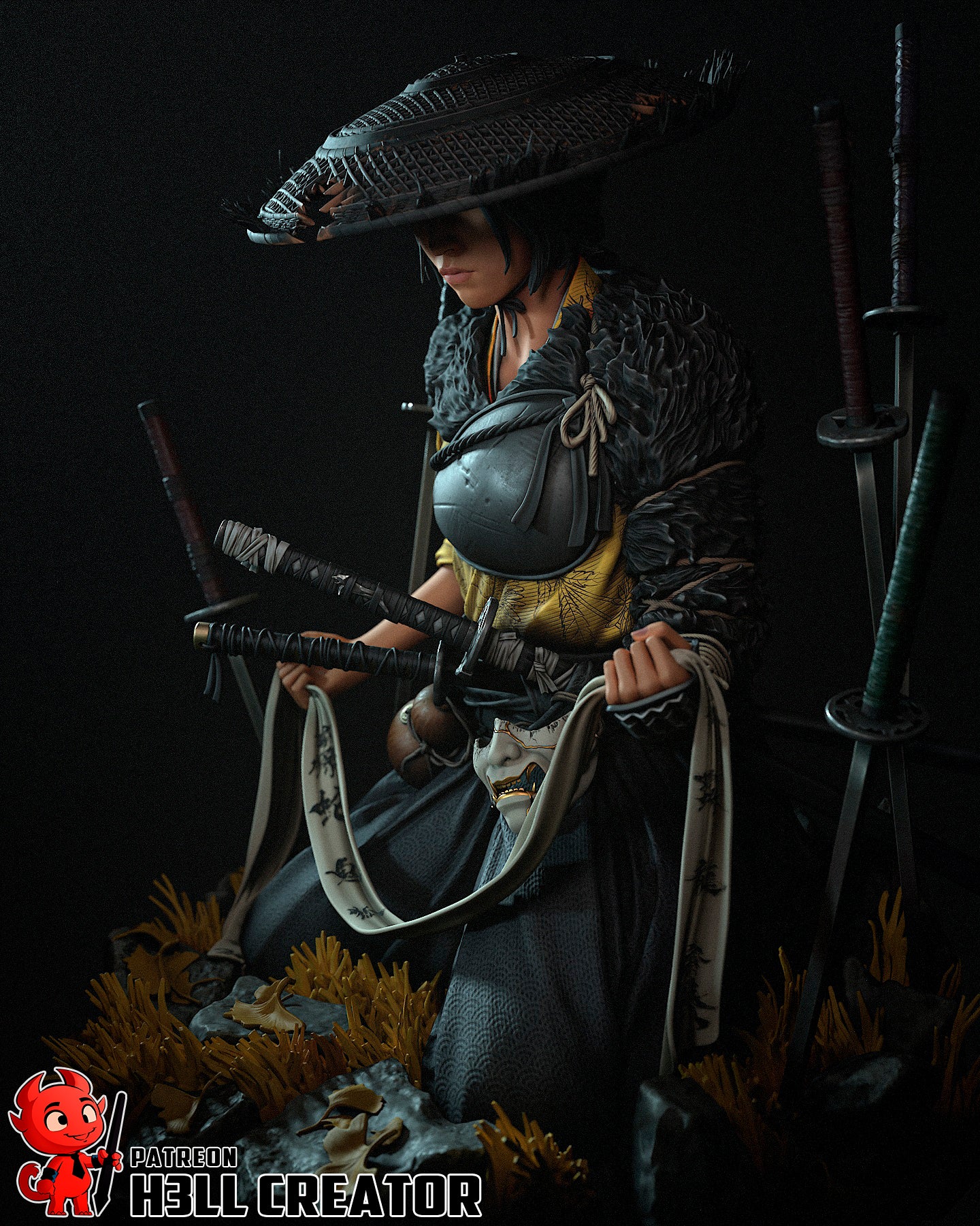 The Silent Ronin | Maximum Detailed 12K 3D printed figure