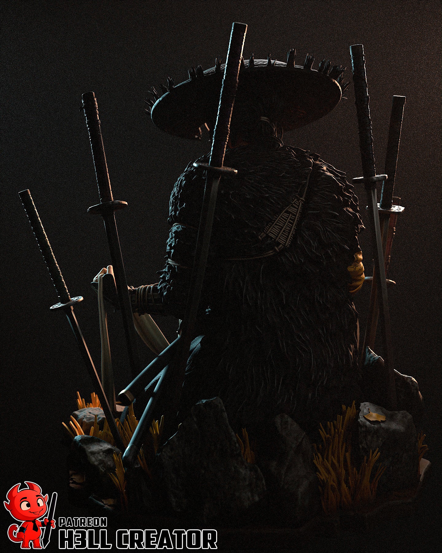 The Silent Ronin | Maximum Detailed 12K 3D printed figure