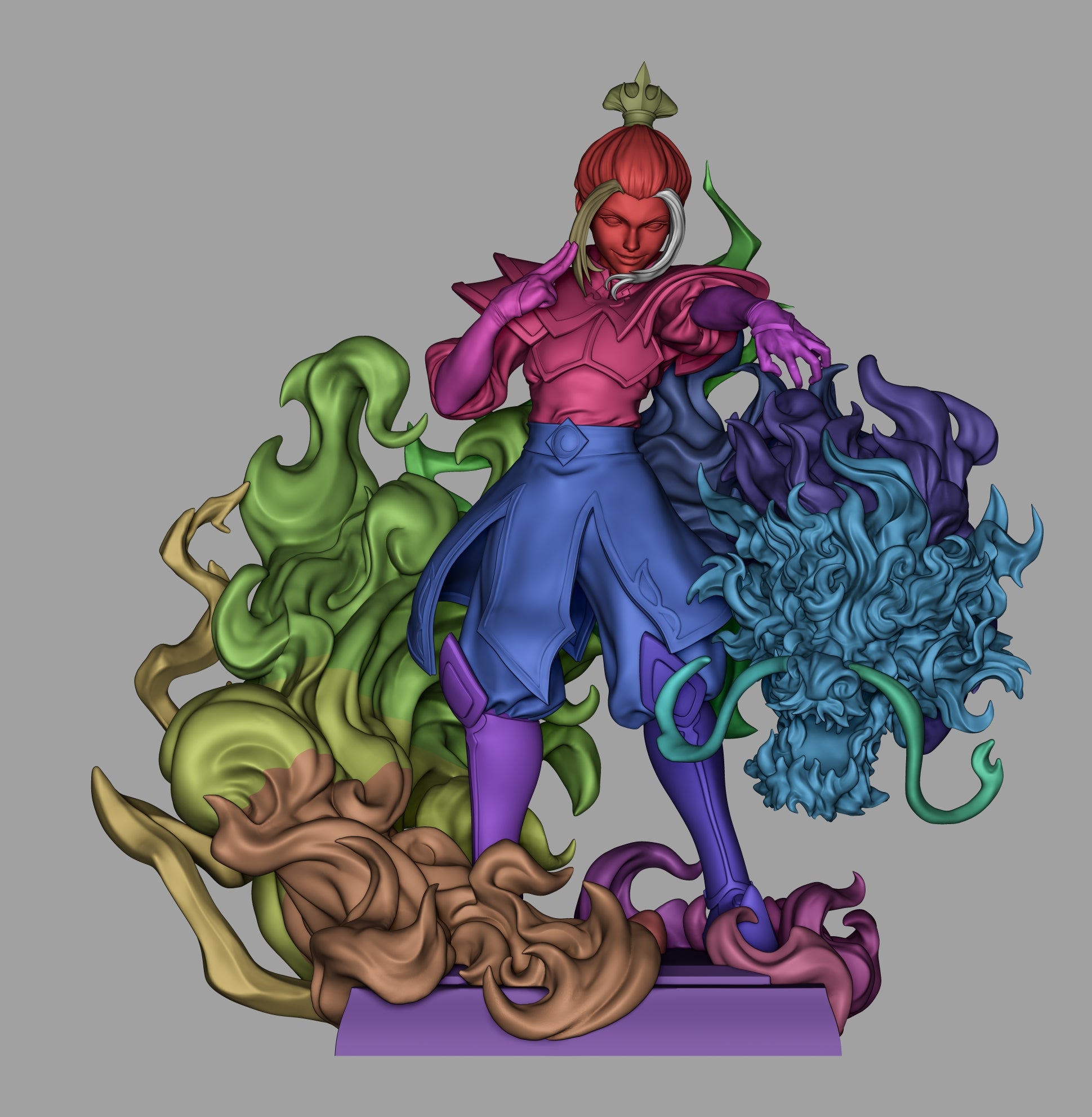 The Blue Flame Princess | Maximum Detailed 12K 3D printed figure