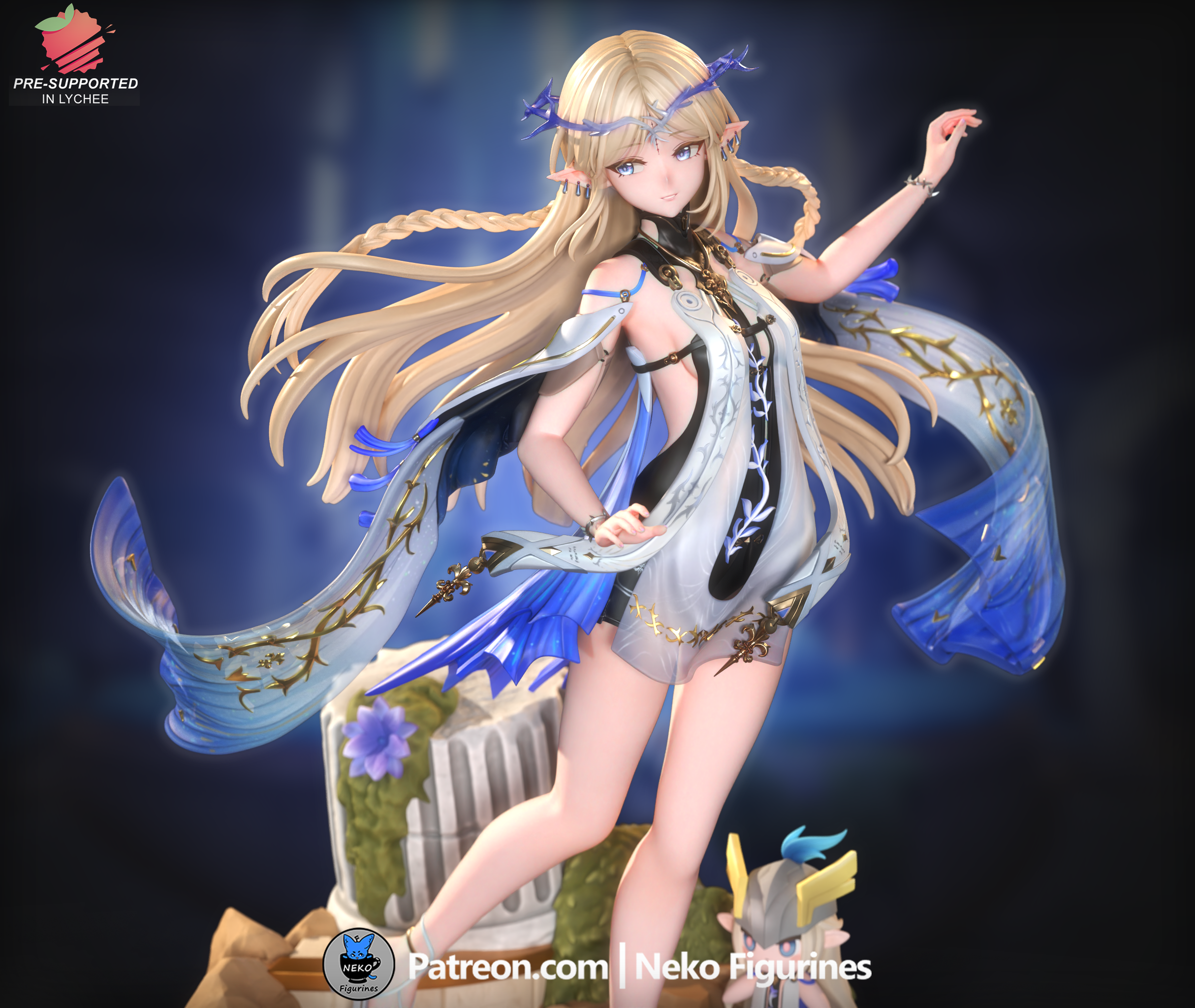 The Steel Rose | Maximum Detailed 12K 3D printed figure