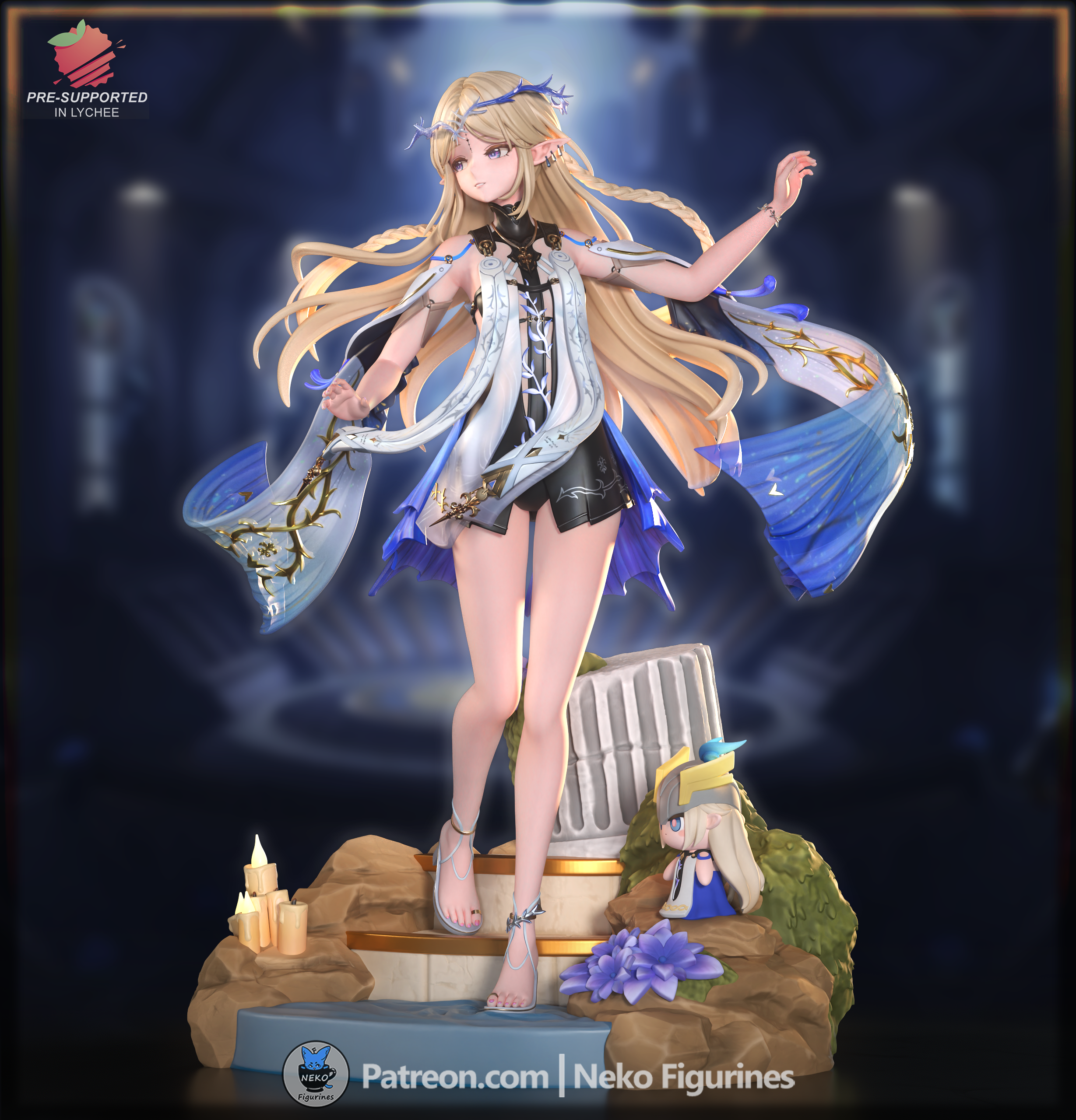 The Steel Rose | Maximum Detailed 12K 3D printed figure