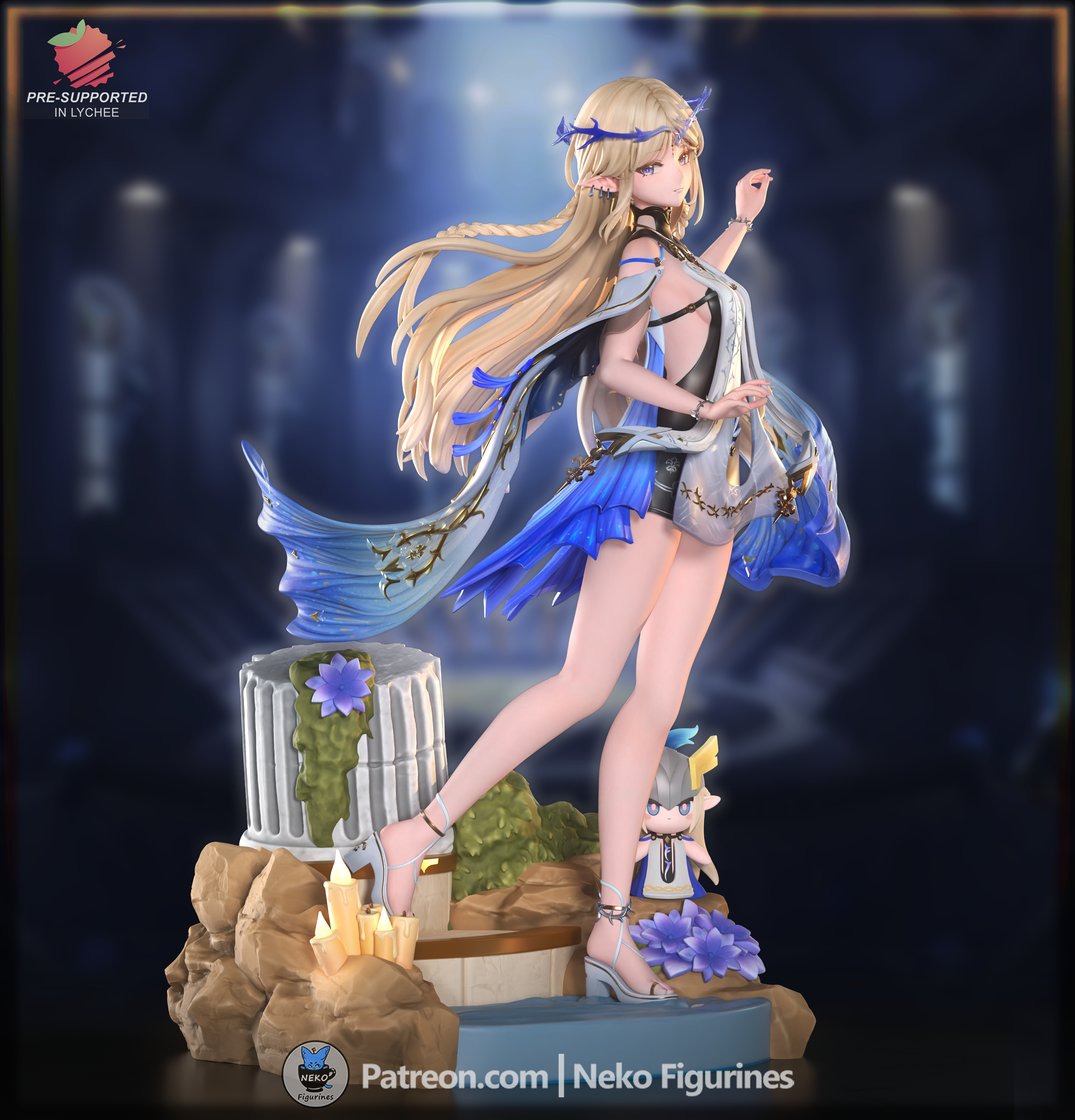 The Steel Rose | Maximum Detailed 12K 3D printed figure