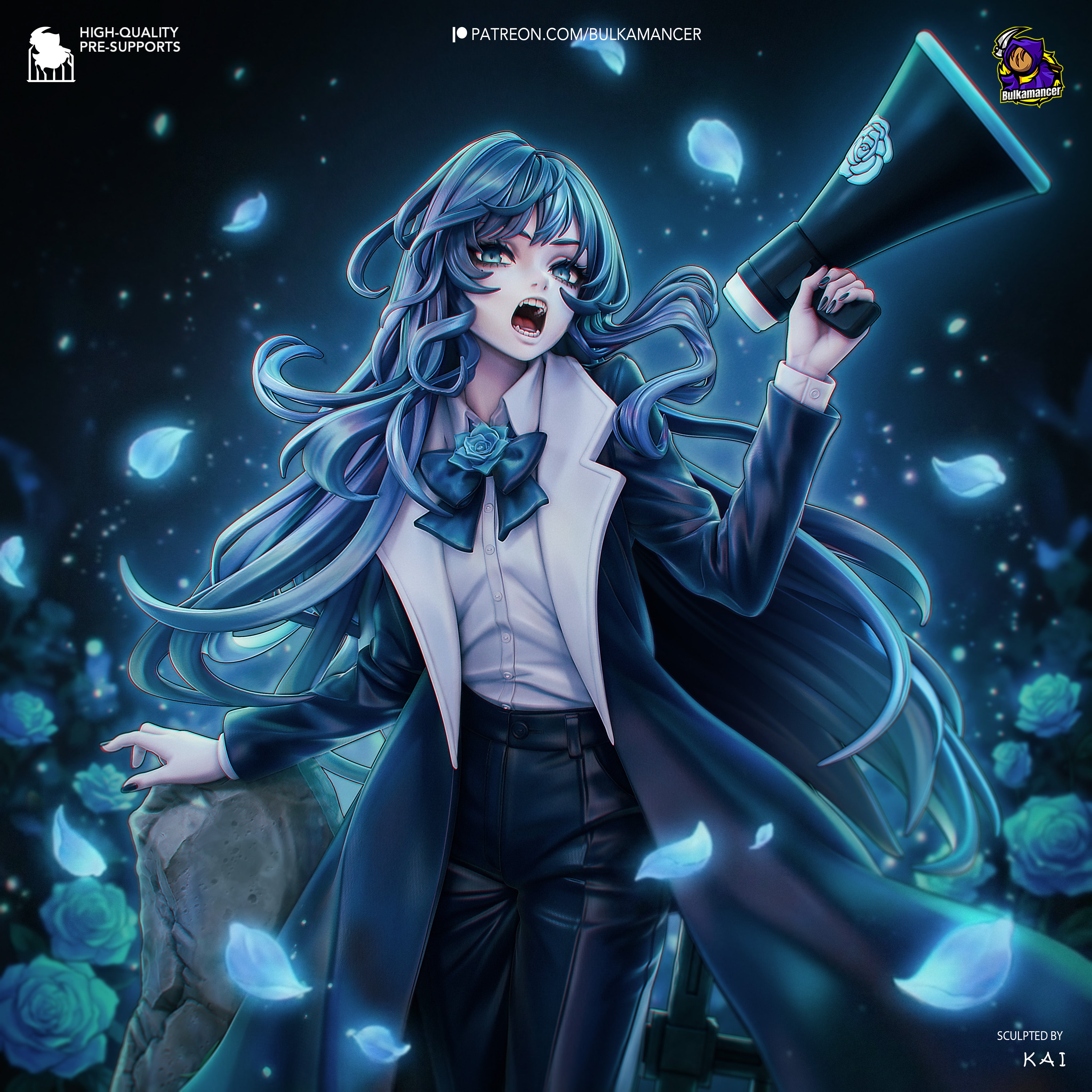 The Midnight Vocalist | Maximum Detailed 12K 3D printed figure