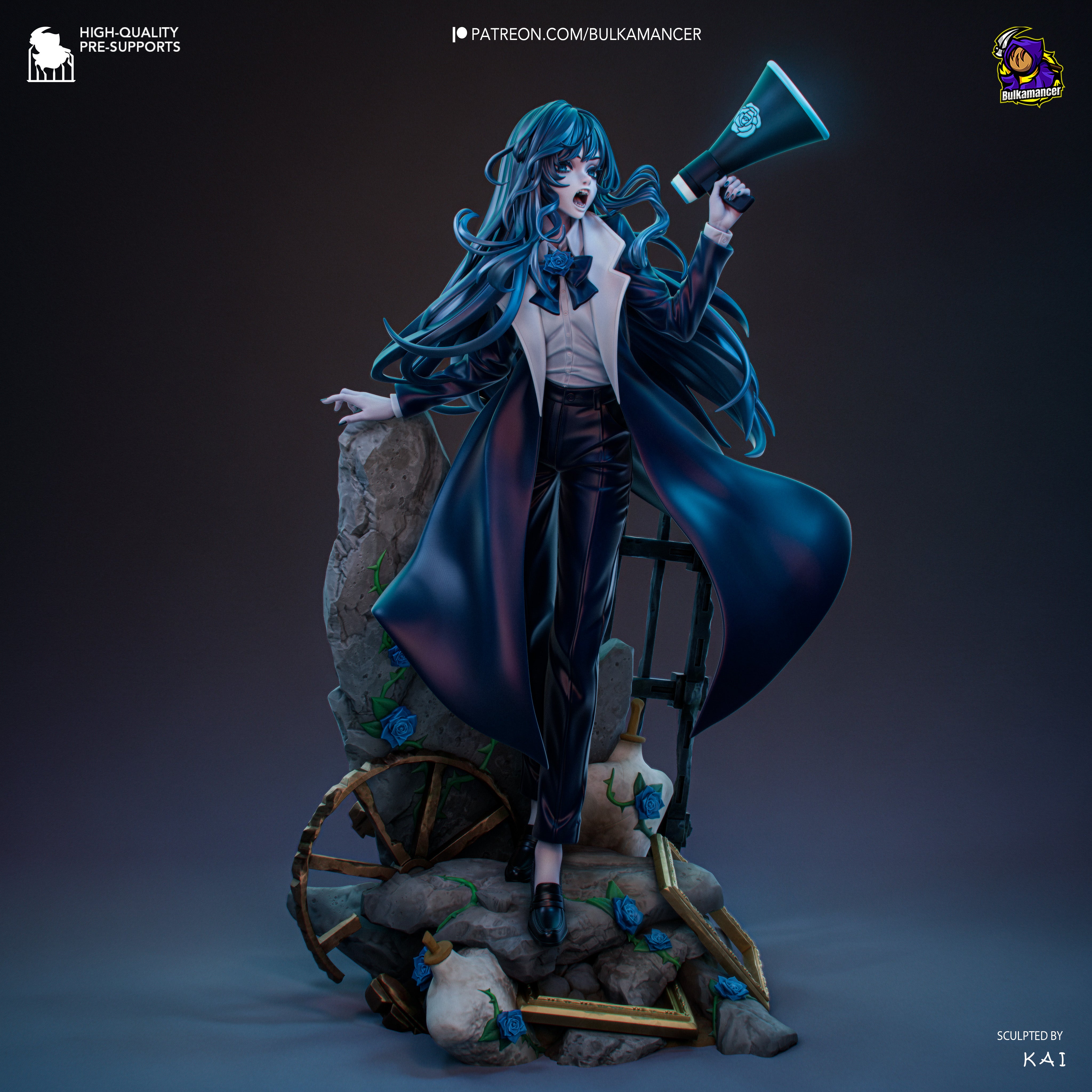 The Midnight Vocalist | Maximum Detailed 12K 3D printed figure