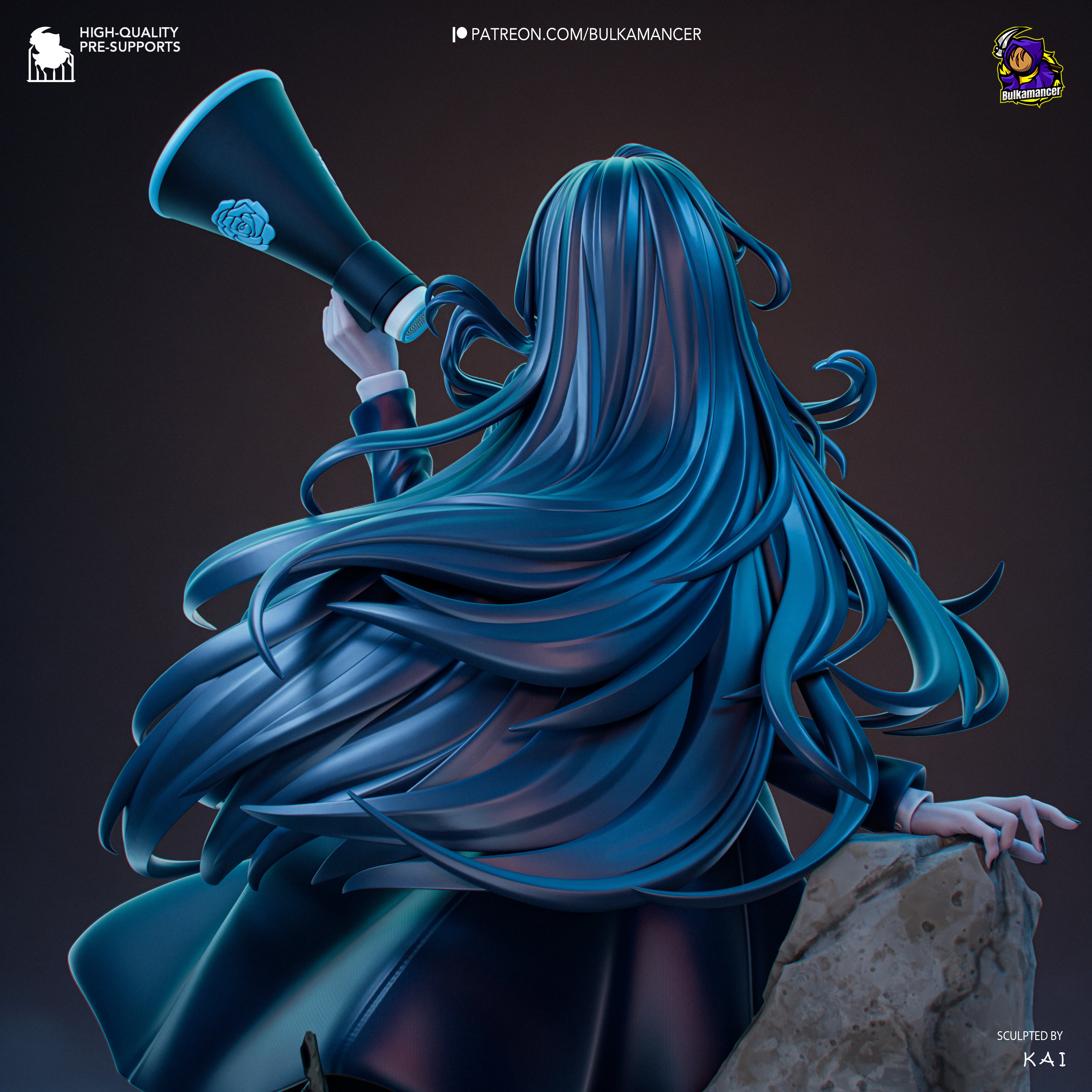 The Midnight Vocalist | Maximum Detailed 12K 3D printed figure