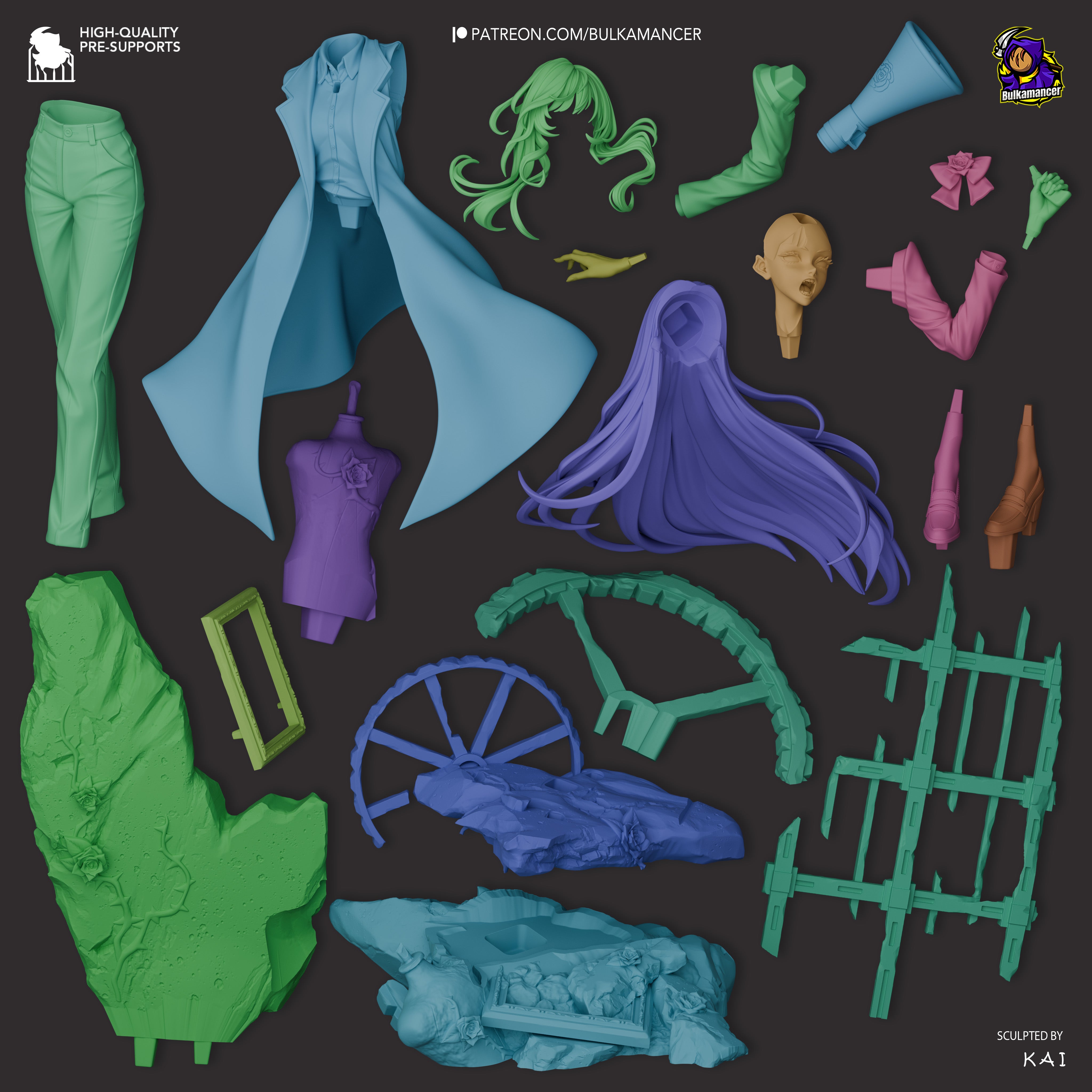 The Midnight Vocalist | Maximum Detailed 12K 3D printed figure