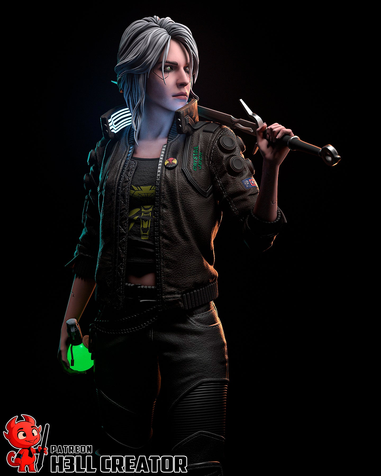 The Cyber Witcher | Maximum Detailed 12K 3D printed figure