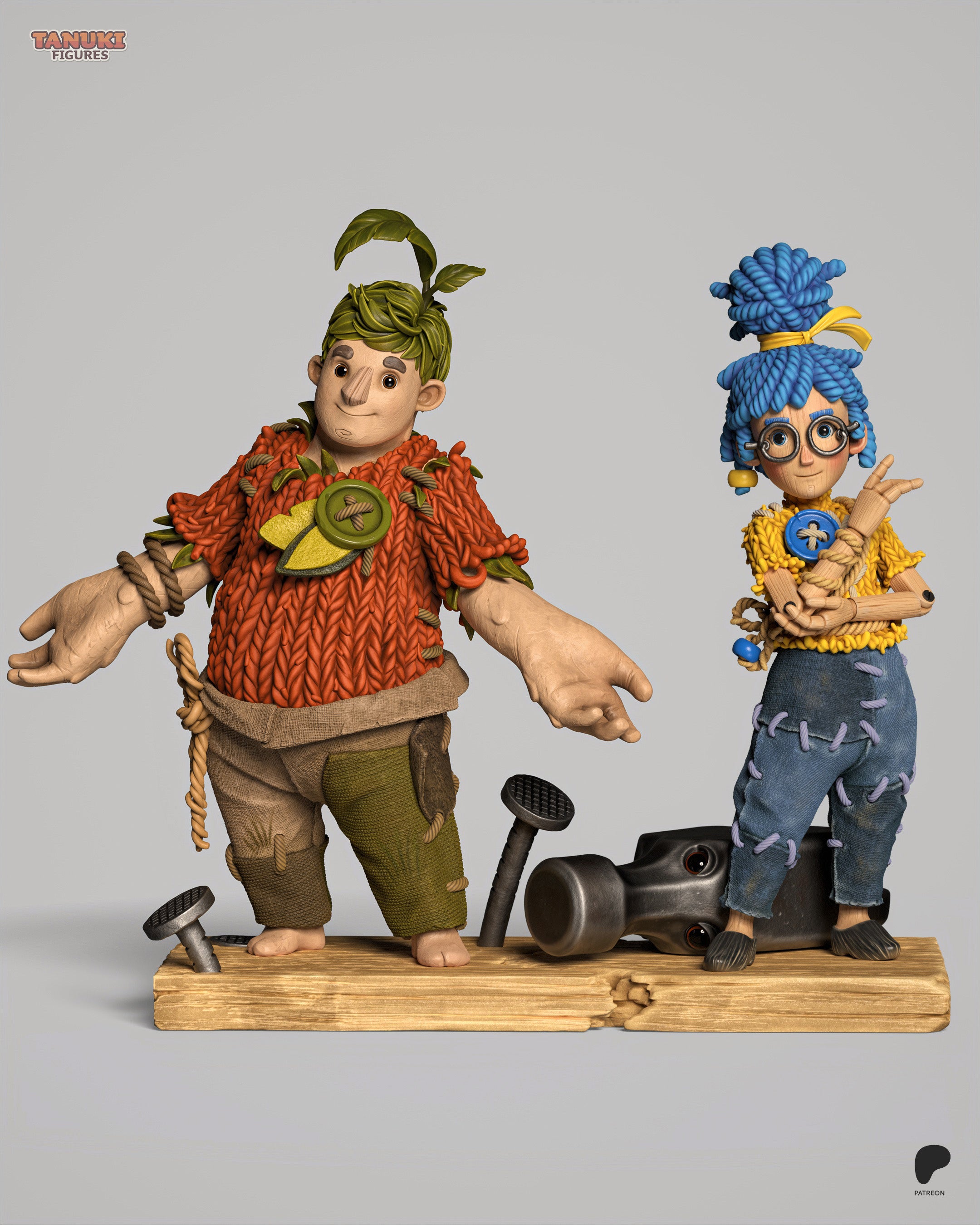 The Unwilling Doll Duo Statue