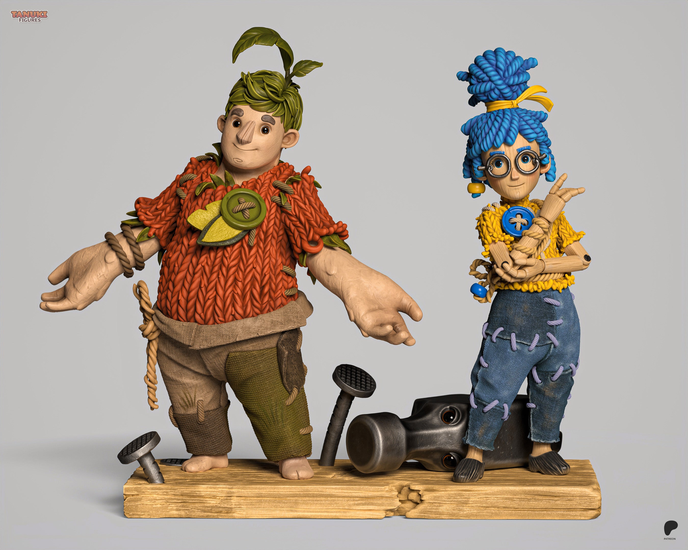 The Unwilling Doll Duo Statue
