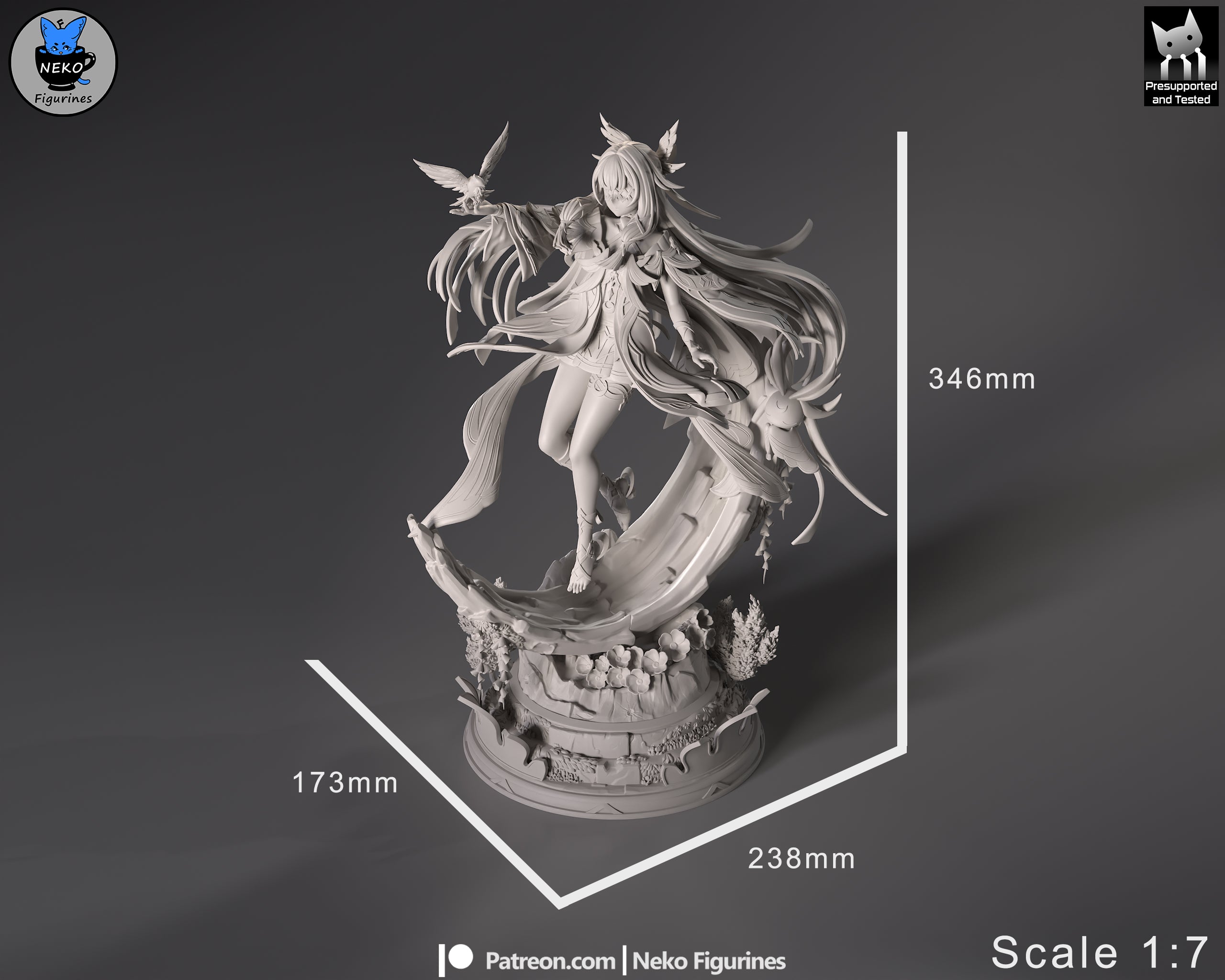 The Damselette | Maximum Detailed 12K 3D printed figure