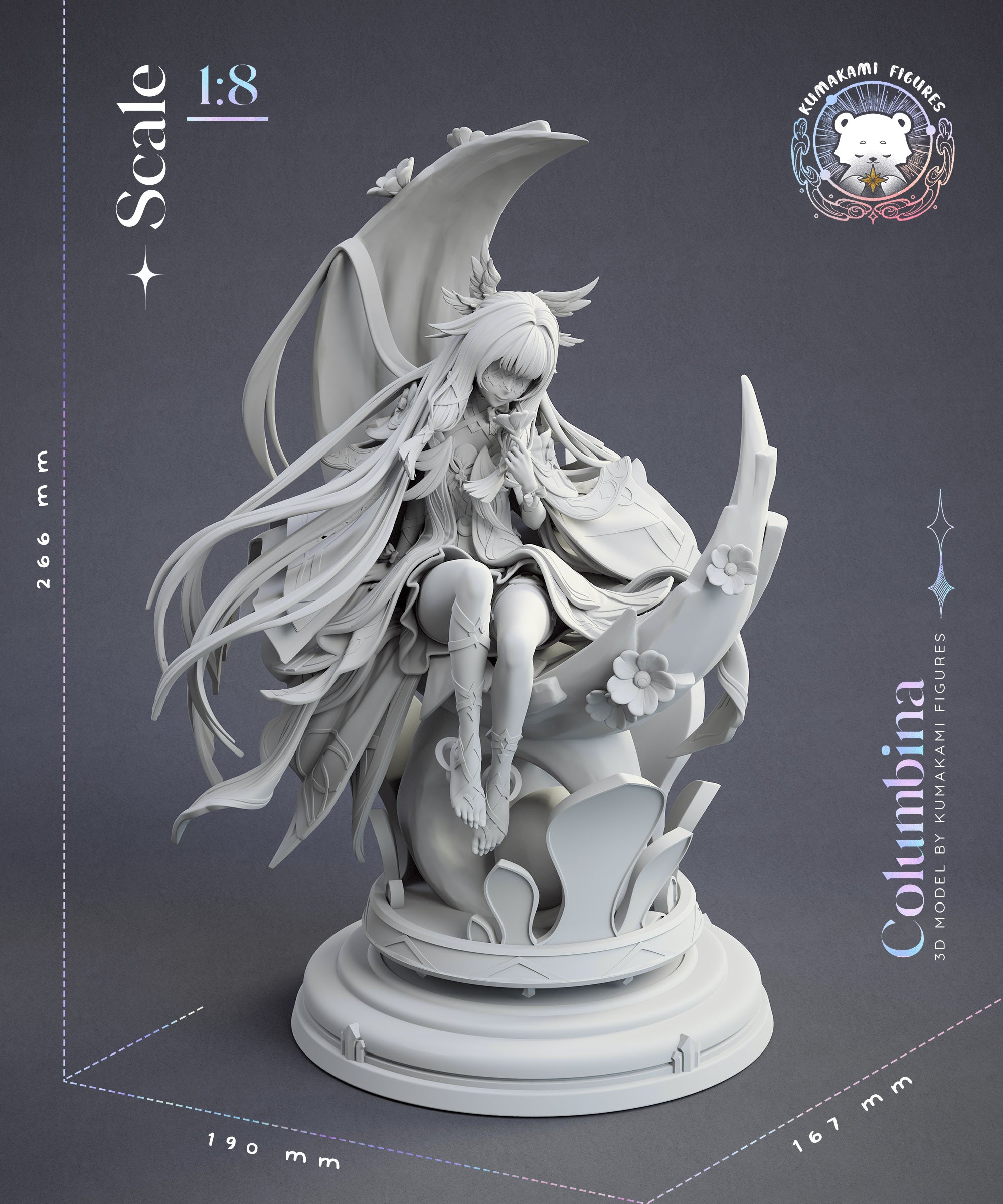 The Moonlight Siren | Maximum Detailed 12K 3D printed figure