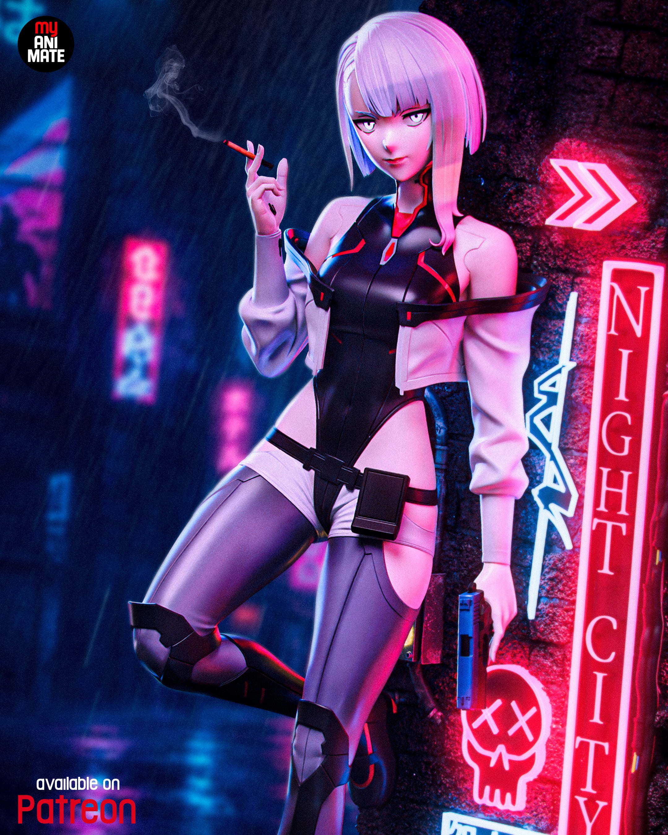 Moon-Dreaming Netrunner Statue