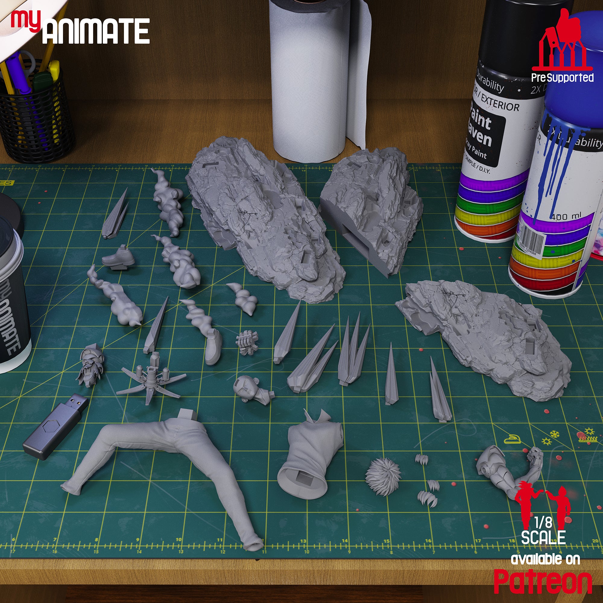 The Demon Cyborg | Maximum Detailed 12K 3D Printed Figure
