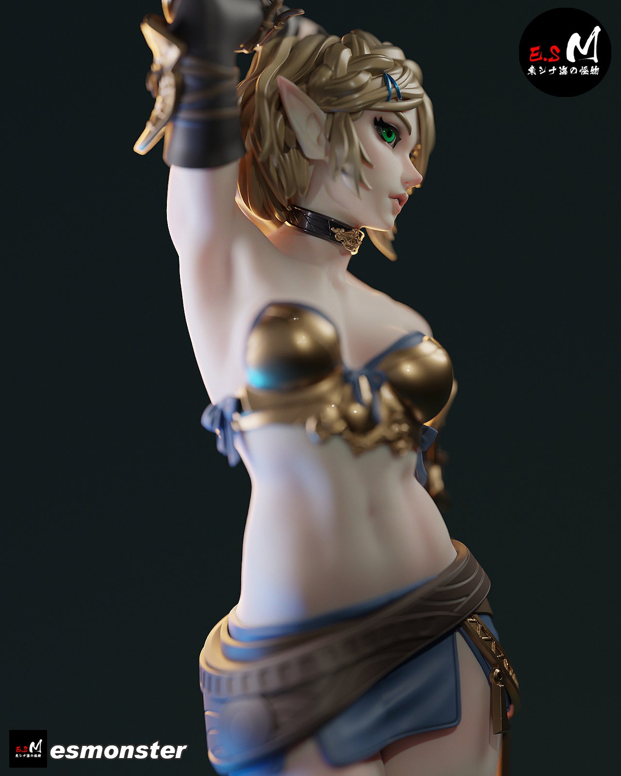 The Golden Maiden | Maximum Detailed 12K 3D printed figure