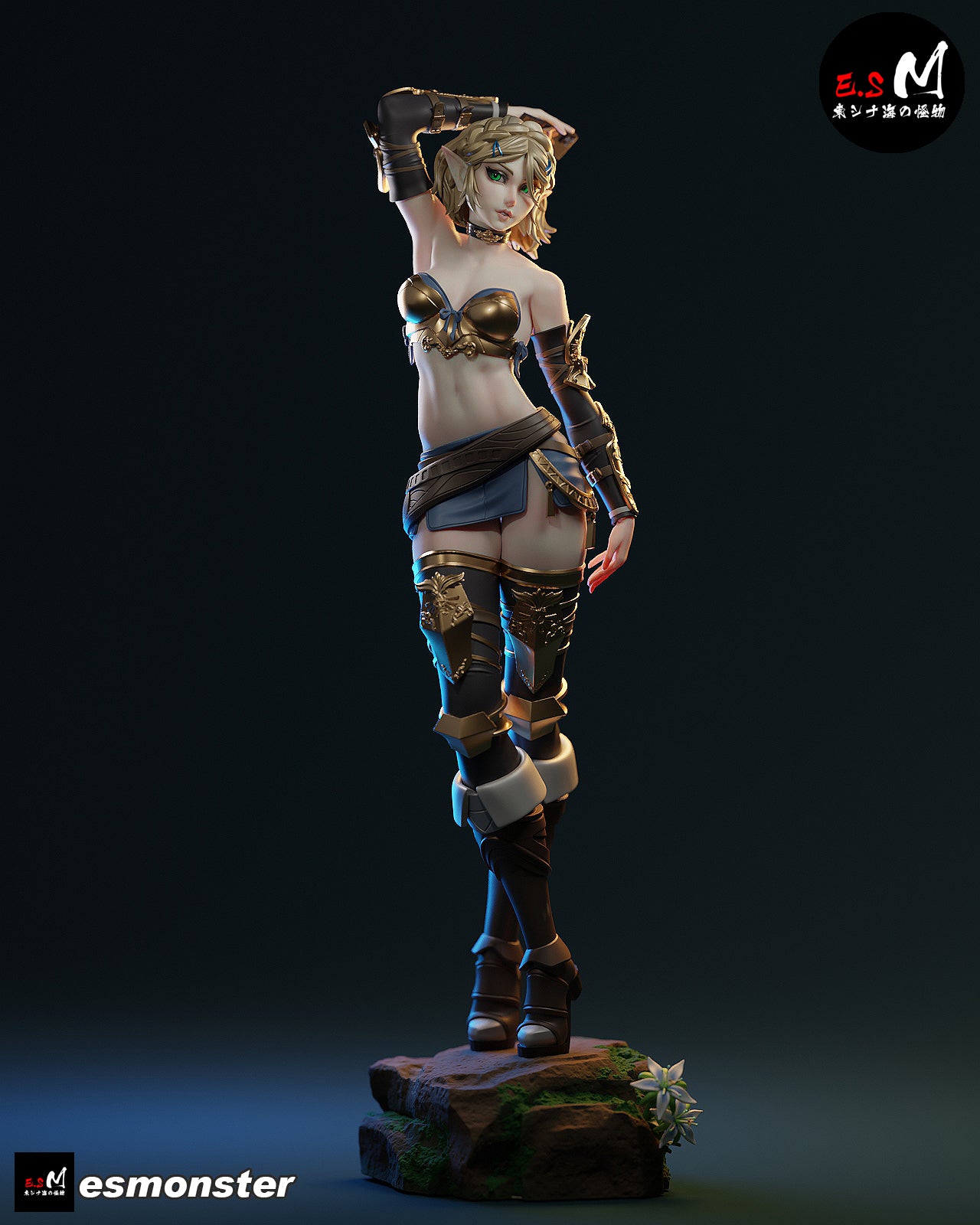 The Golden Maiden | Maximum Detailed 12K 3D printed figure