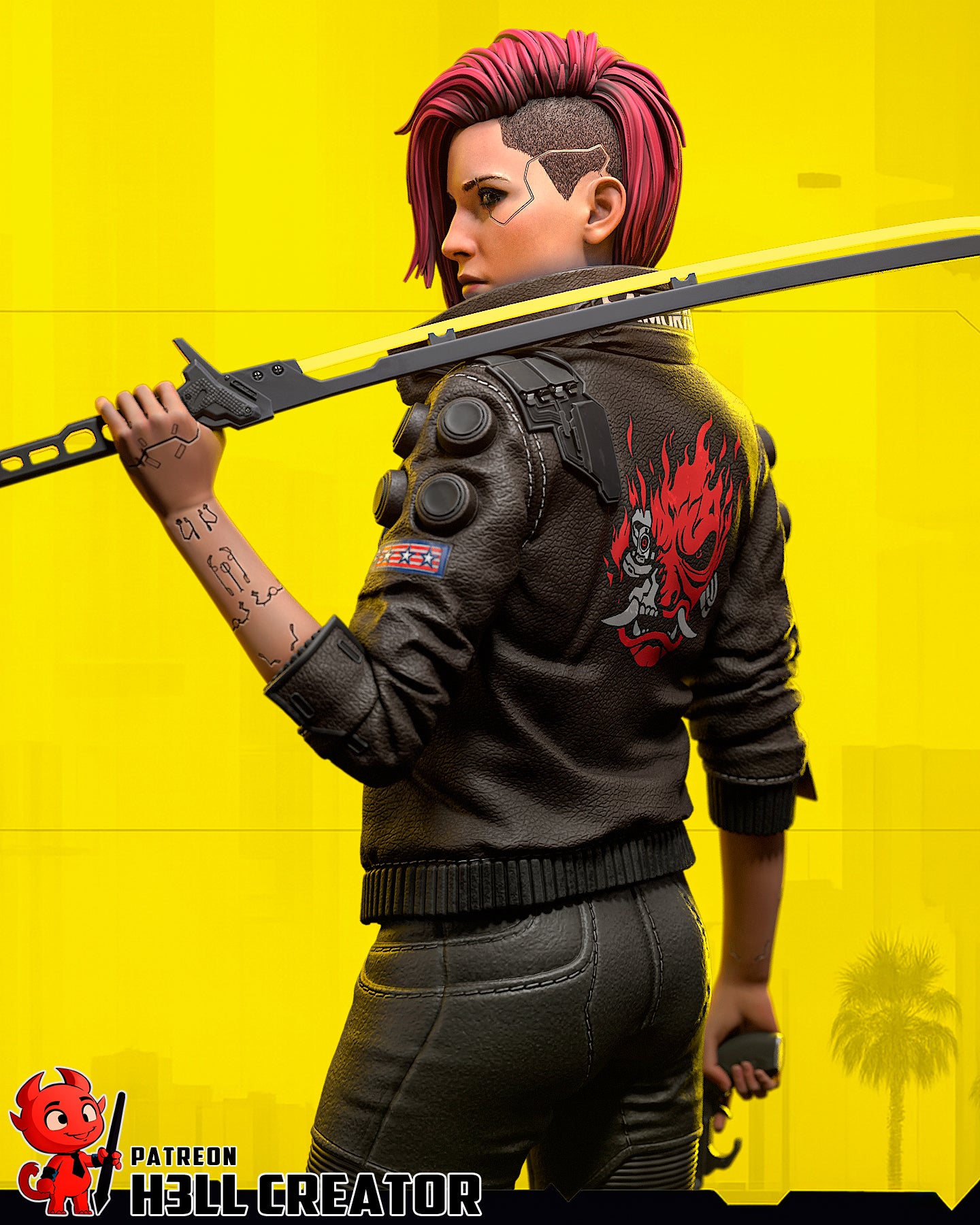 The Cyber Rebel | Maximum Detailed 12K 3D printed figure