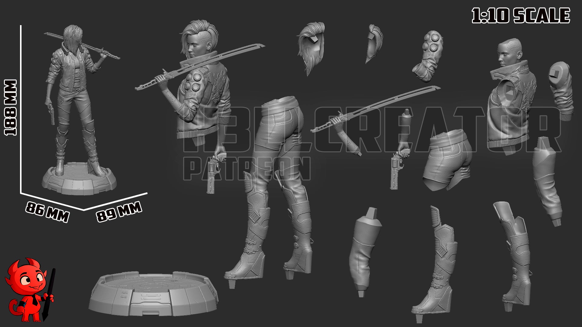 The Cyber Rebel | Maximum Detailed 12K 3D printed figure