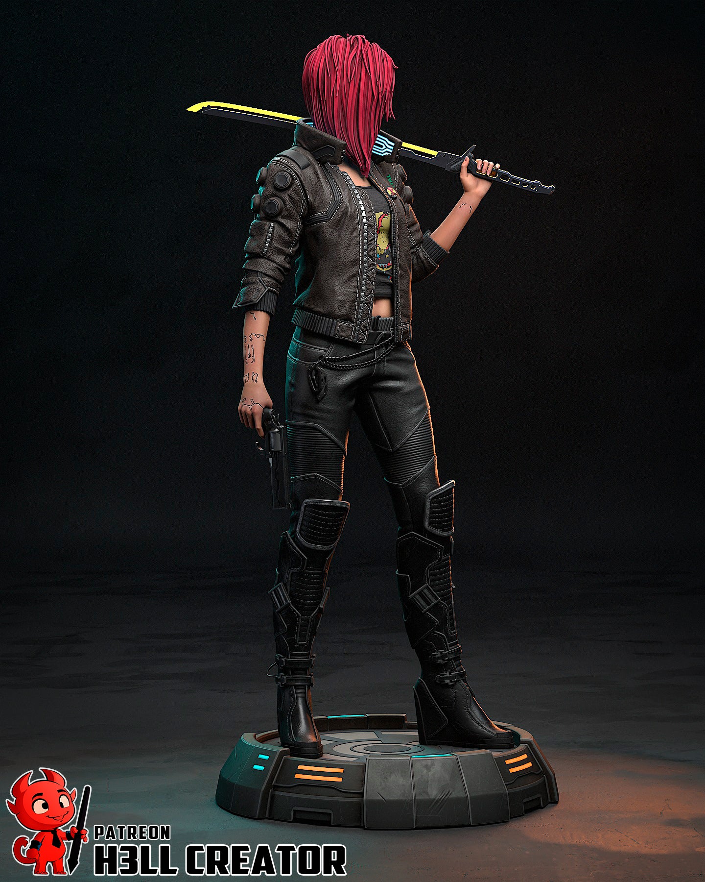 The Cyber Rebel | Maximum Detailed 12K 3D printed figure