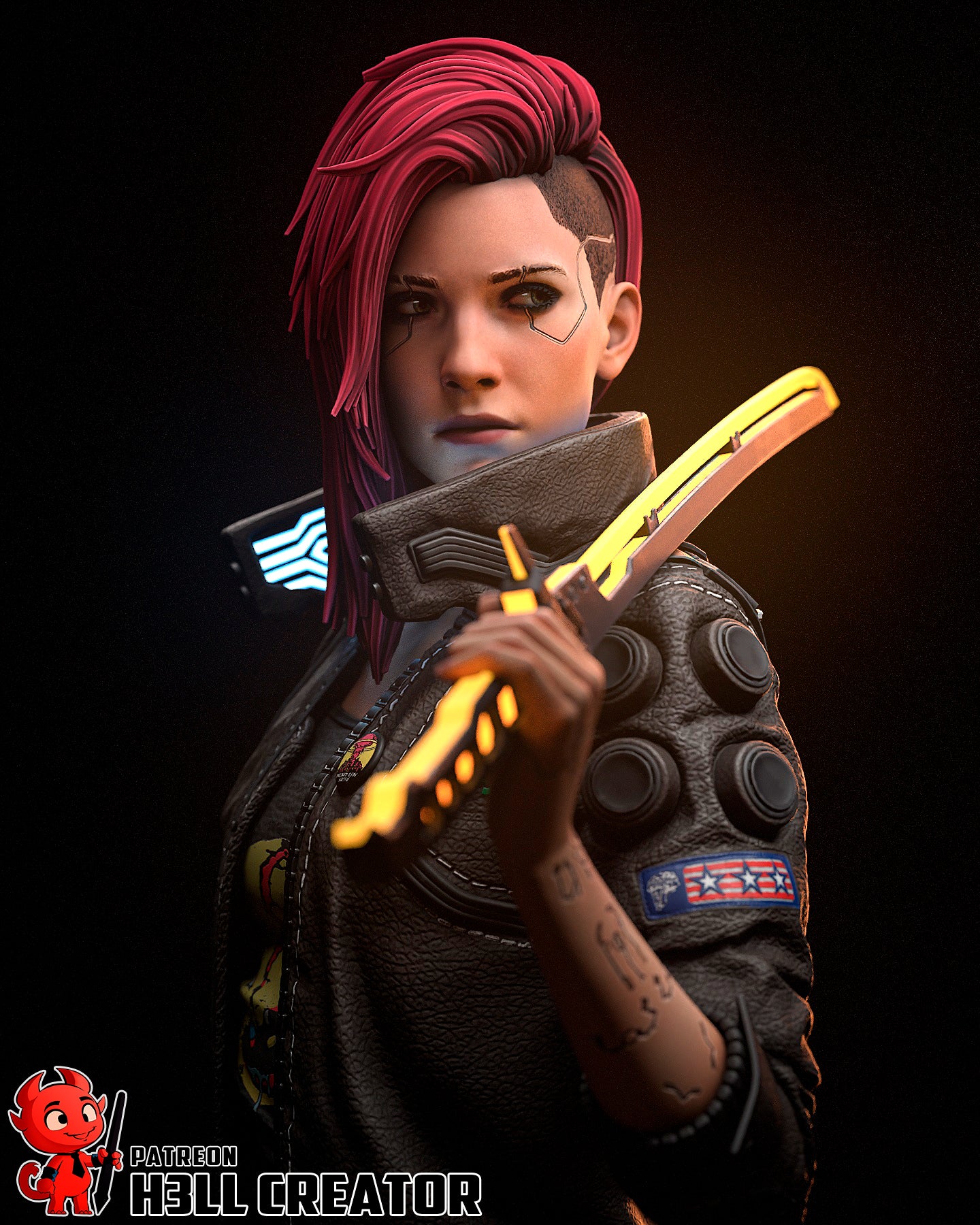 The Cyber Rebel | Maximum Detailed 12K 3D printed figure
