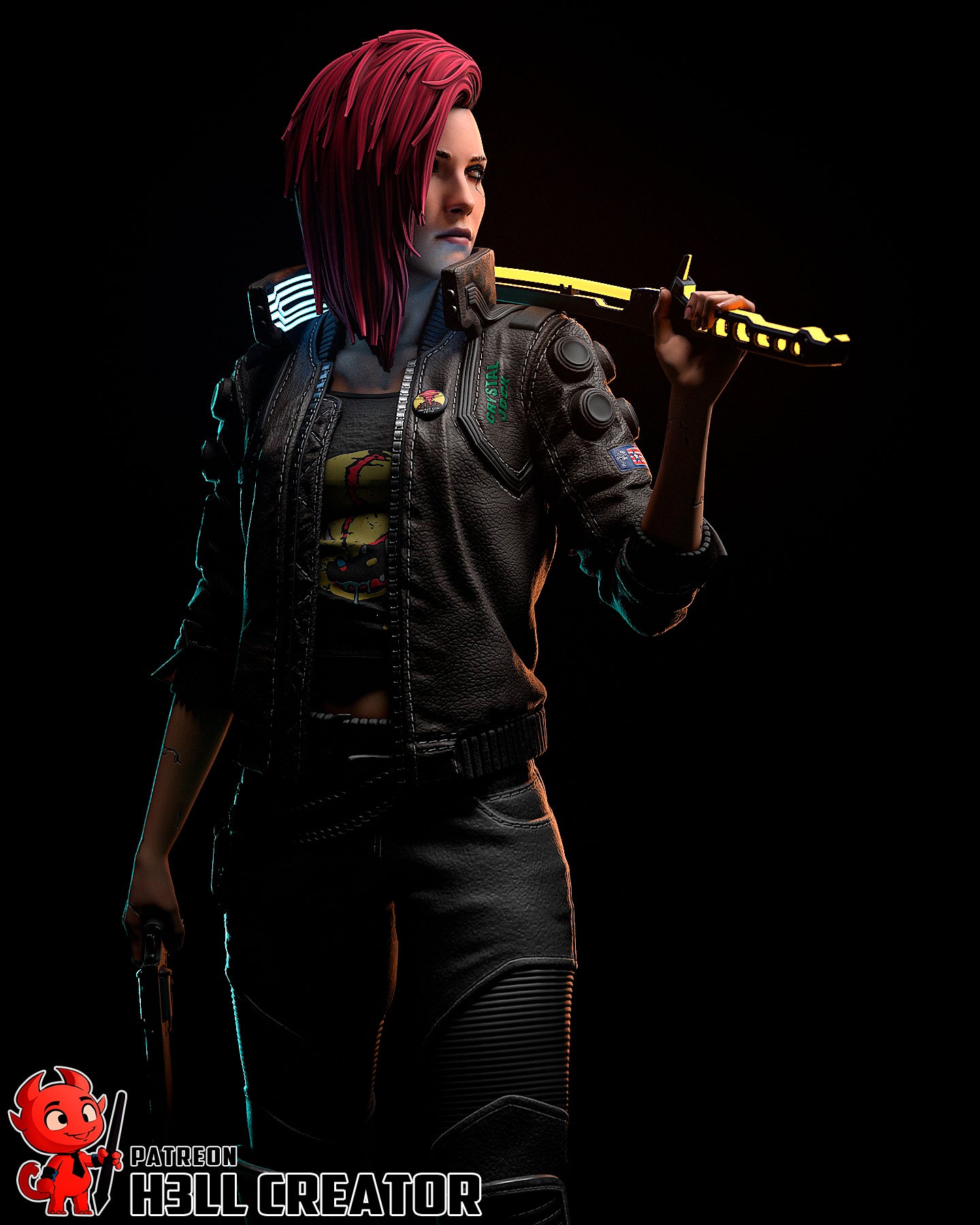 The Cyber Rebel | Maximum Detailed 12K 3D printed figure