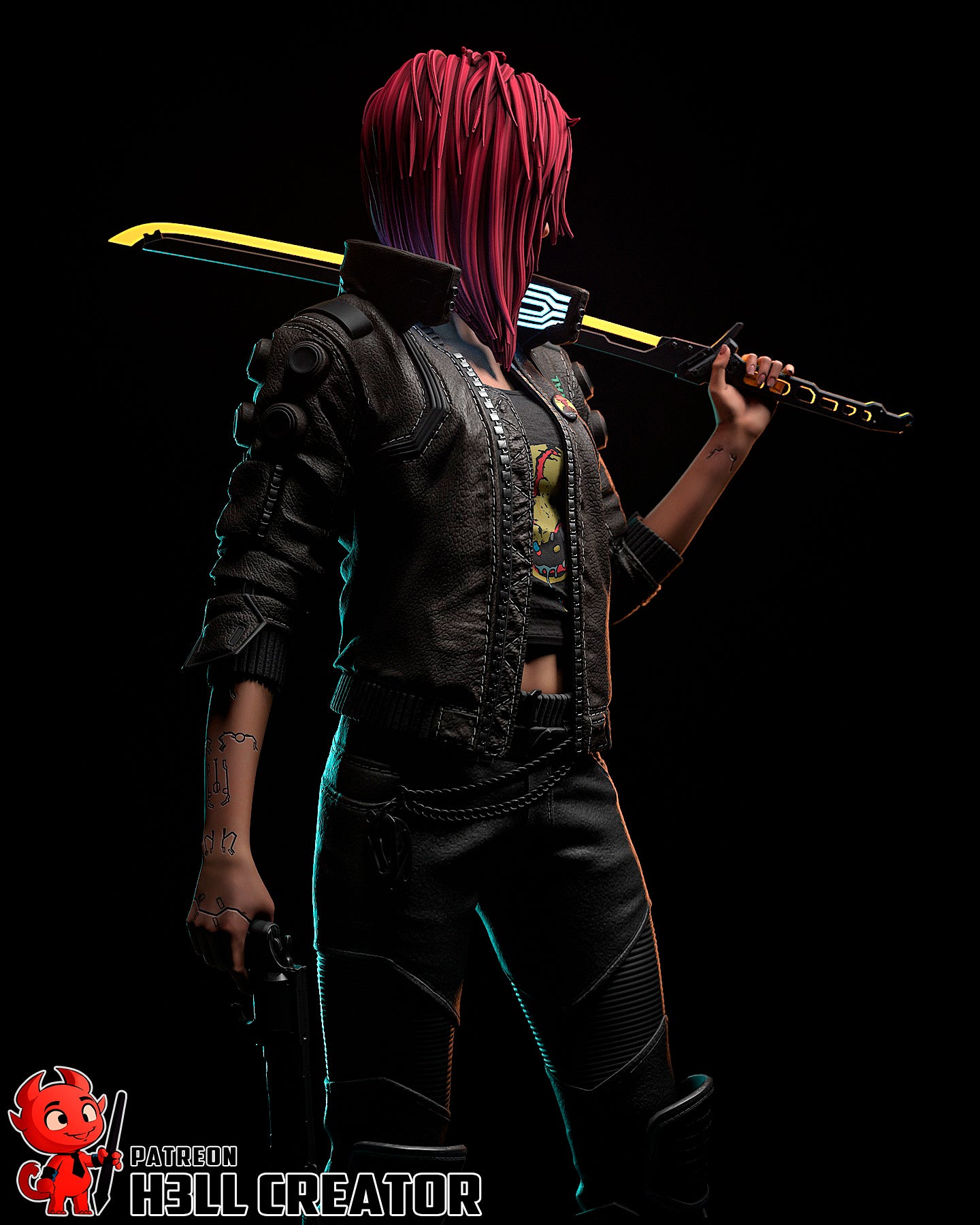 The Cyber Rebel | Maximum Detailed 12K 3D printed figure