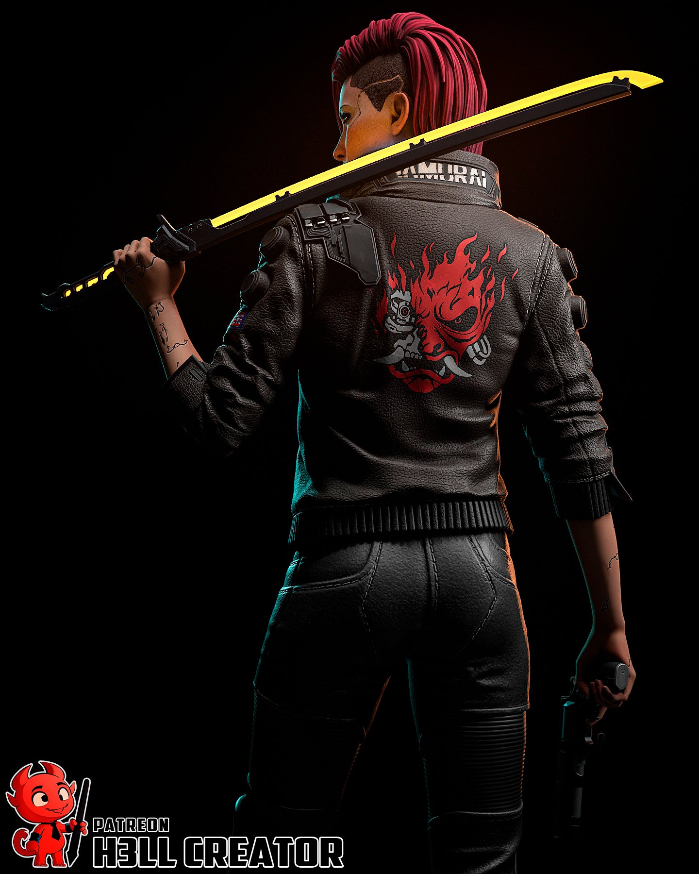The Cyber Rebel | Maximum Detailed 12K 3D printed figure