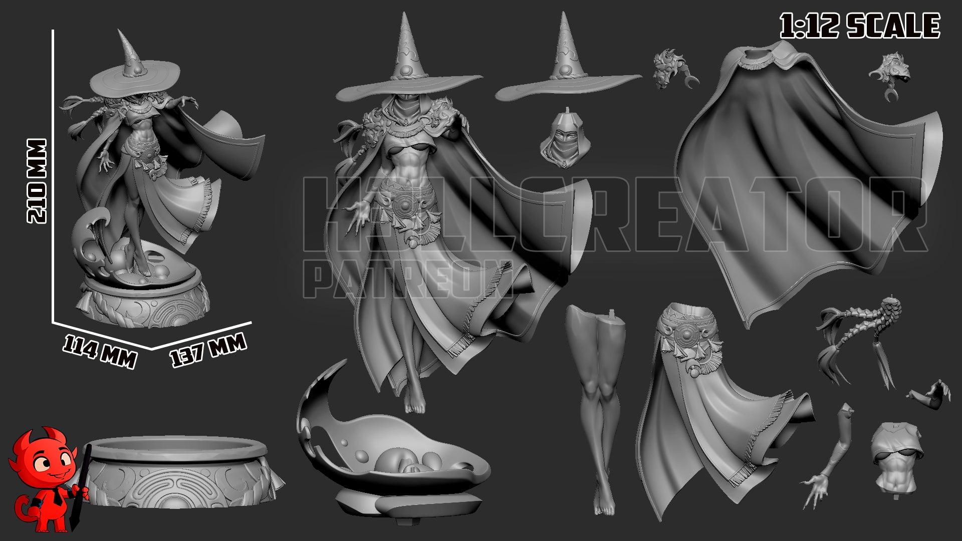 Goddess of Witchcraft | Maximum Detailed 12K 3D printed figure