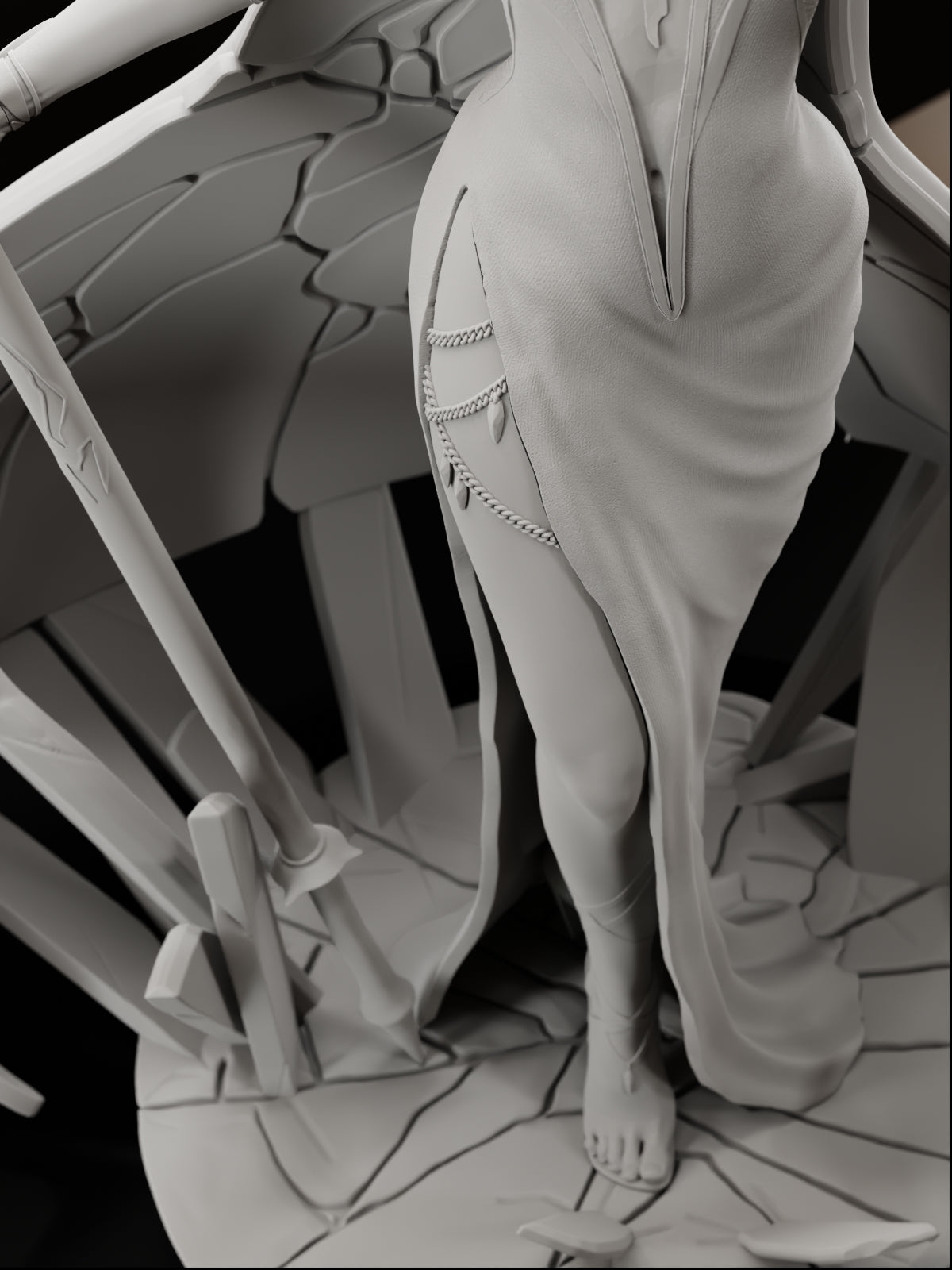 The Black Rose | Maximum Detailed 12K 3D printed figure