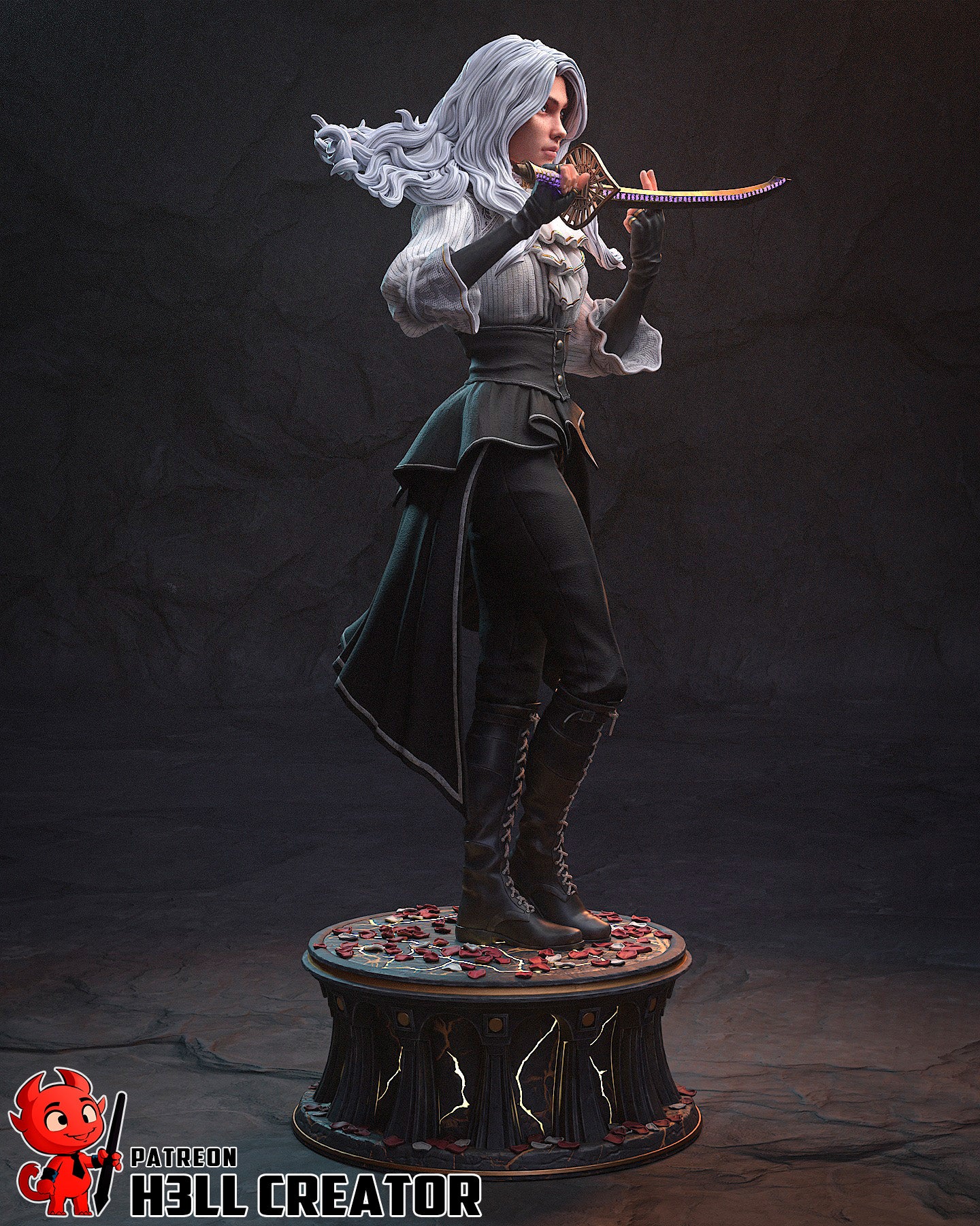 The Ashen Grace | Maximum Detailed 12K 3D printed figure