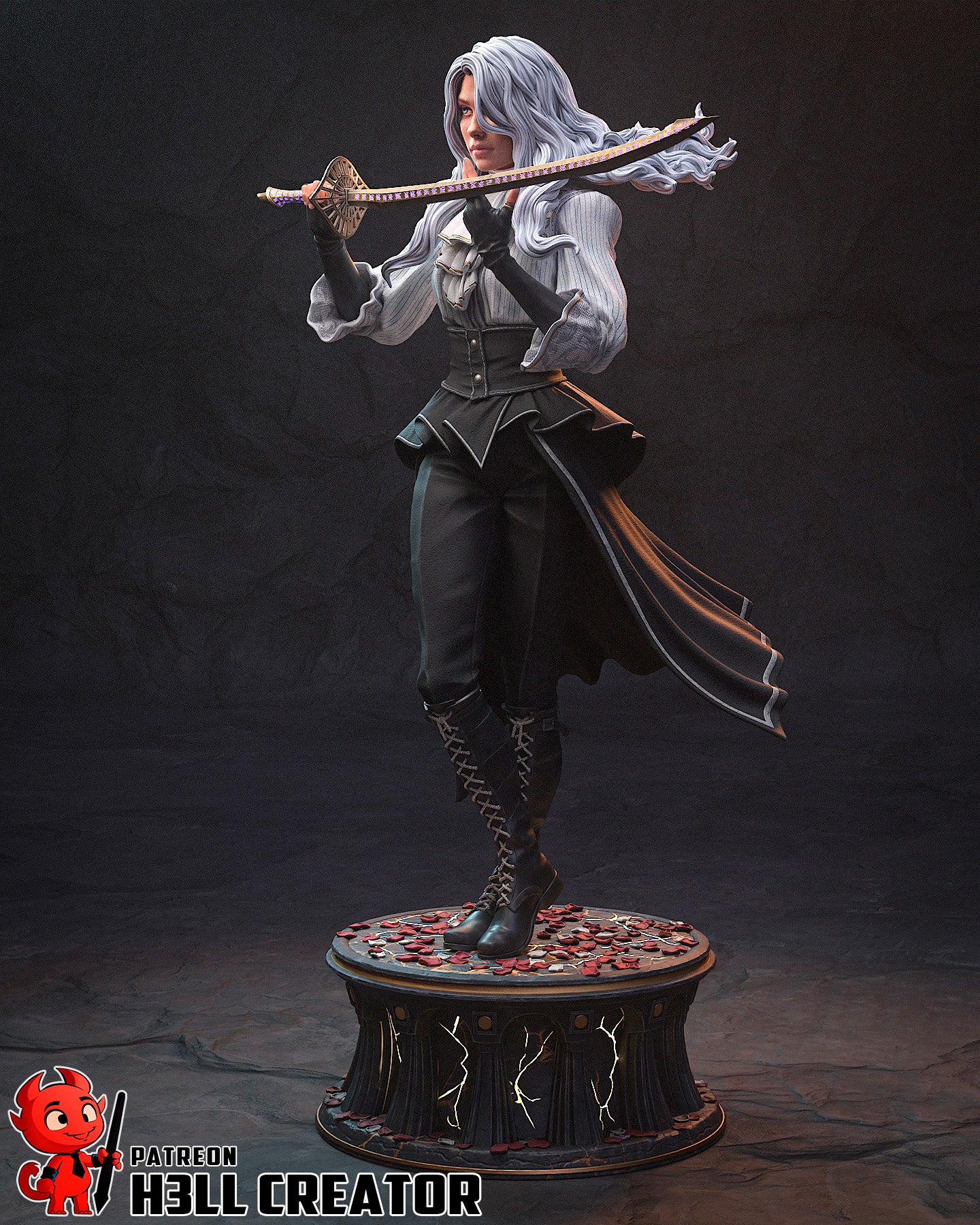 The Ashen Grace | Maximum Detailed 12K 3D printed figure