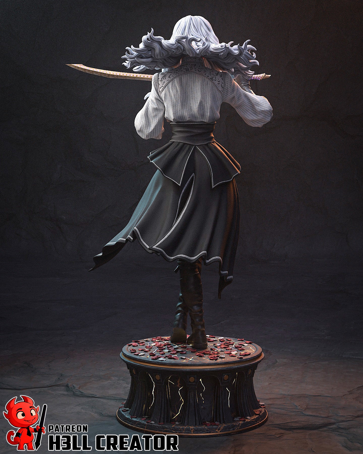 The Ashen Grace | Maximum Detailed 12K 3D printed figure