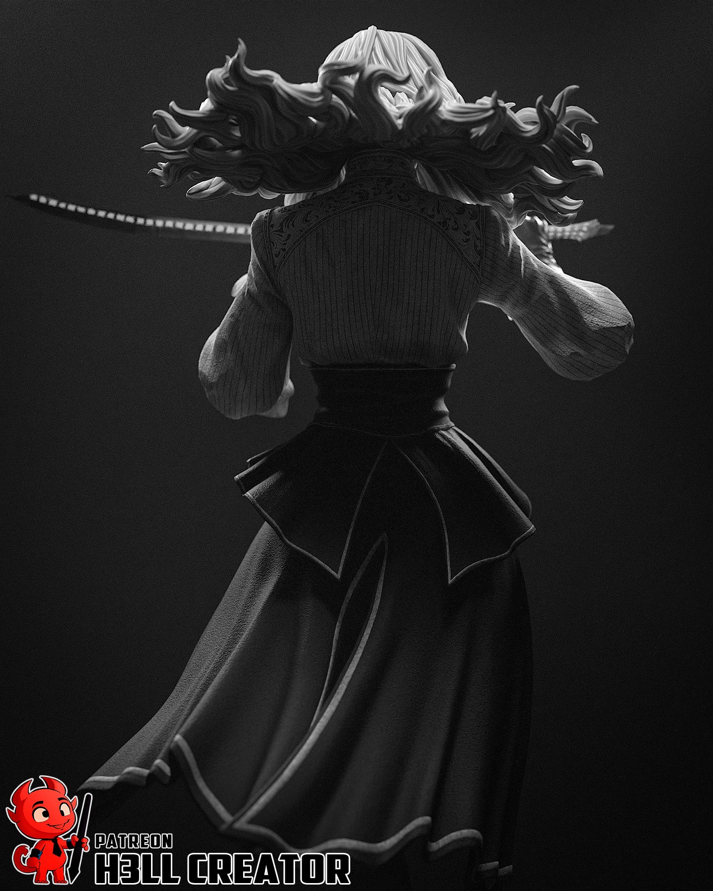 The Ashen Grace | Maximum Detailed 12K 3D printed figure