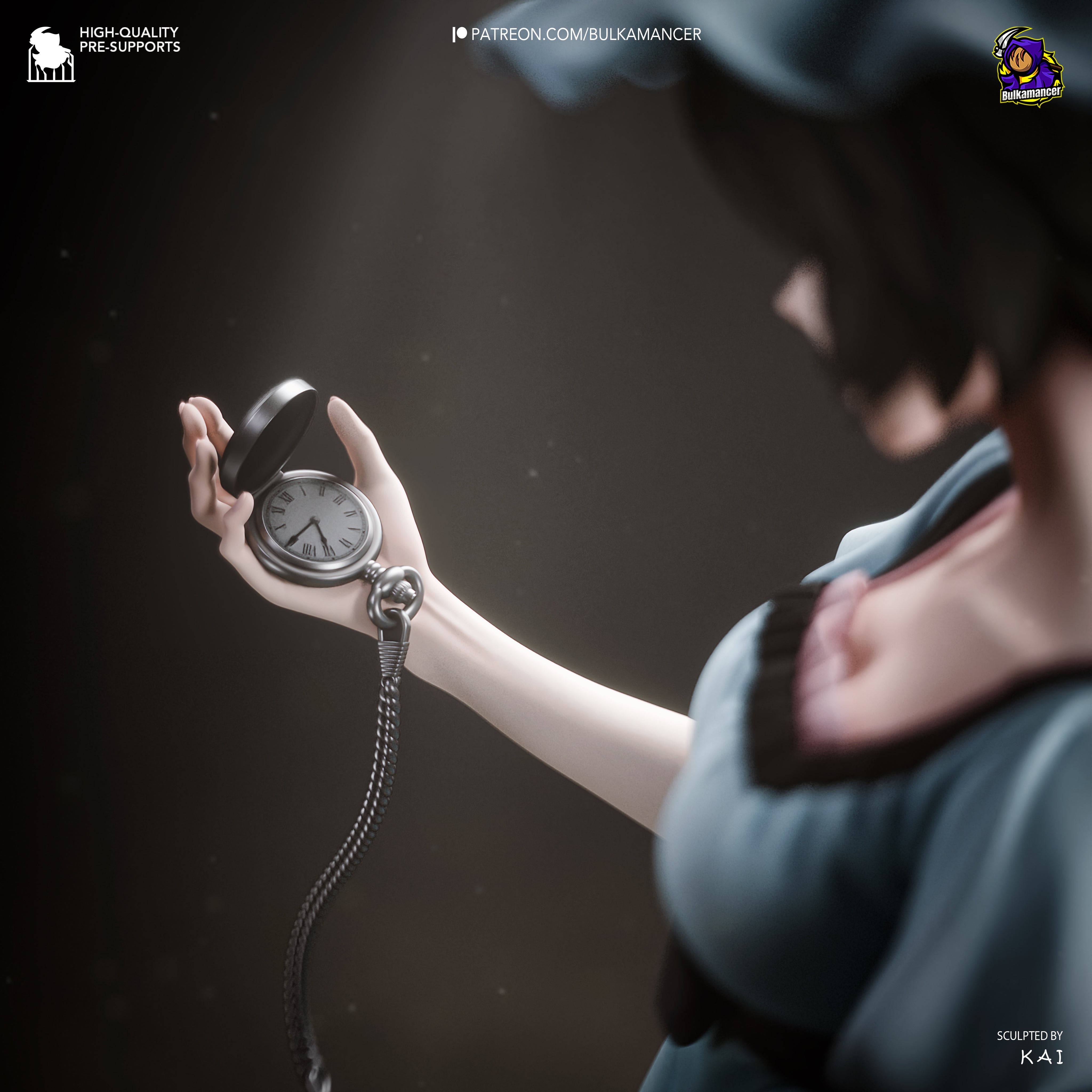 The Pocket Watch Girl Statue
