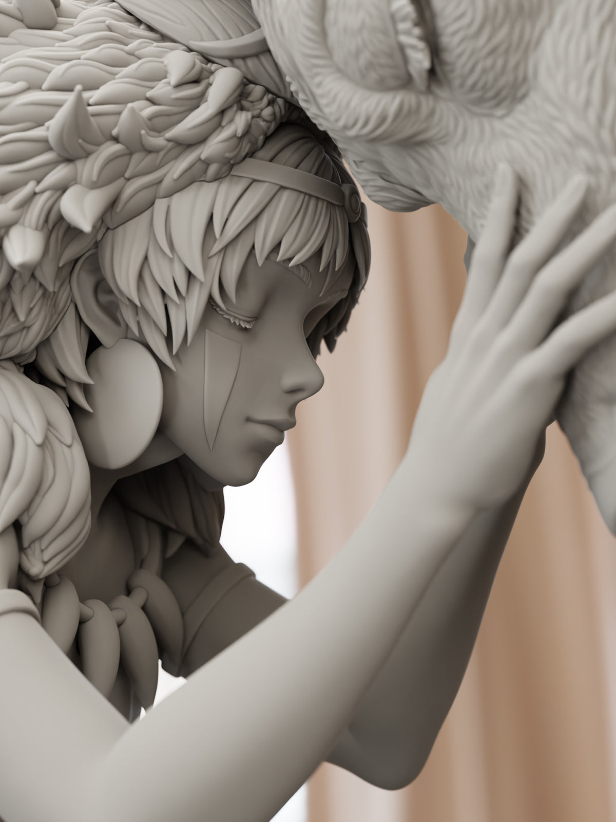 The Wolf Princess | Maximum Detailed 12K 3D printed figure