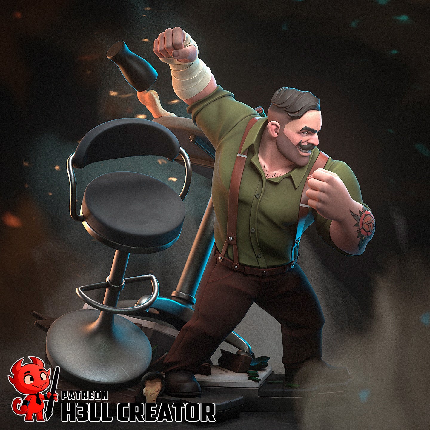 Punch Up Statue
