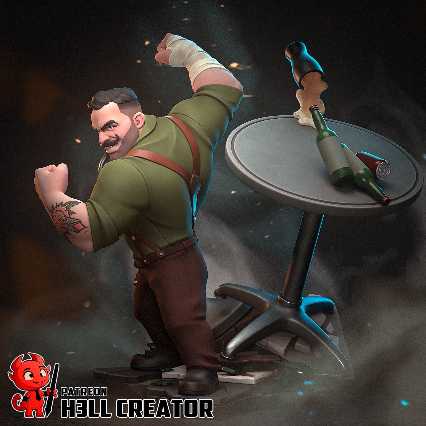 Punch Up Statue