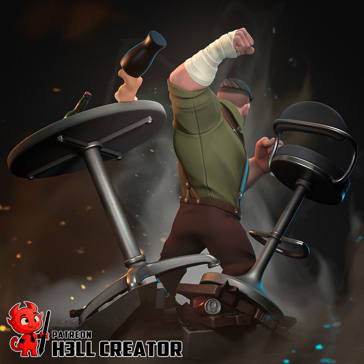 Punch Up Statue