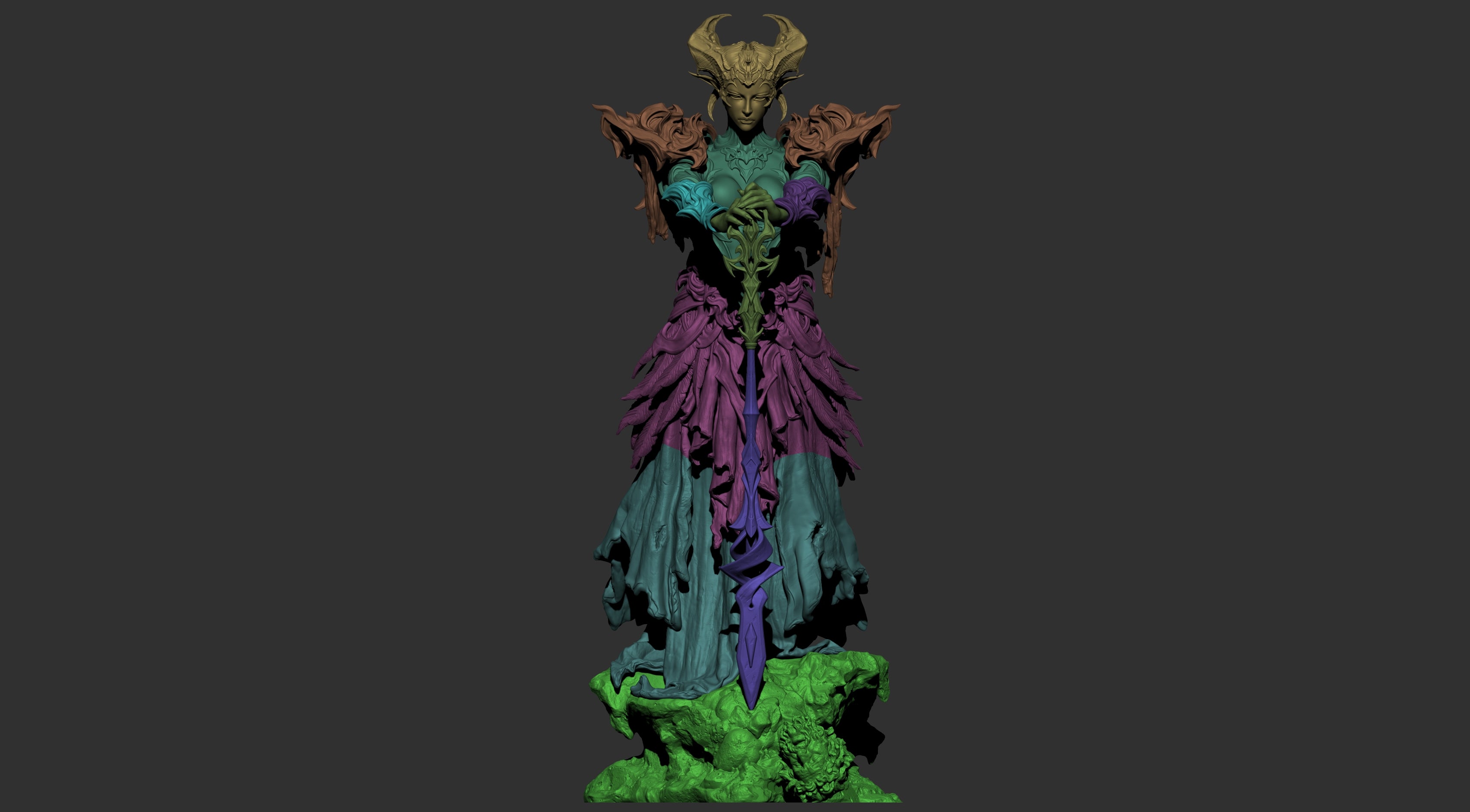 The Ashen Queen | Maximum Detailed 12K 3D printed figure