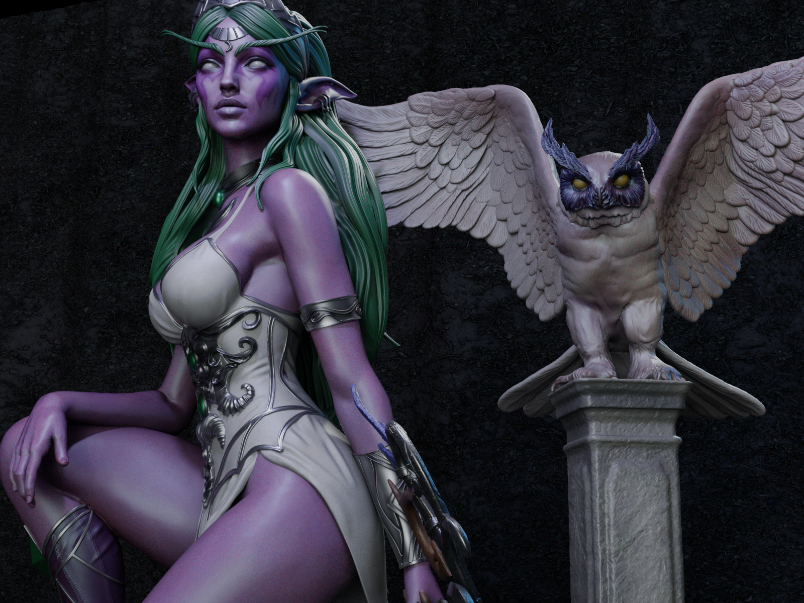 The High Priestess | Maximum Detailed 12K 3D printed figure
