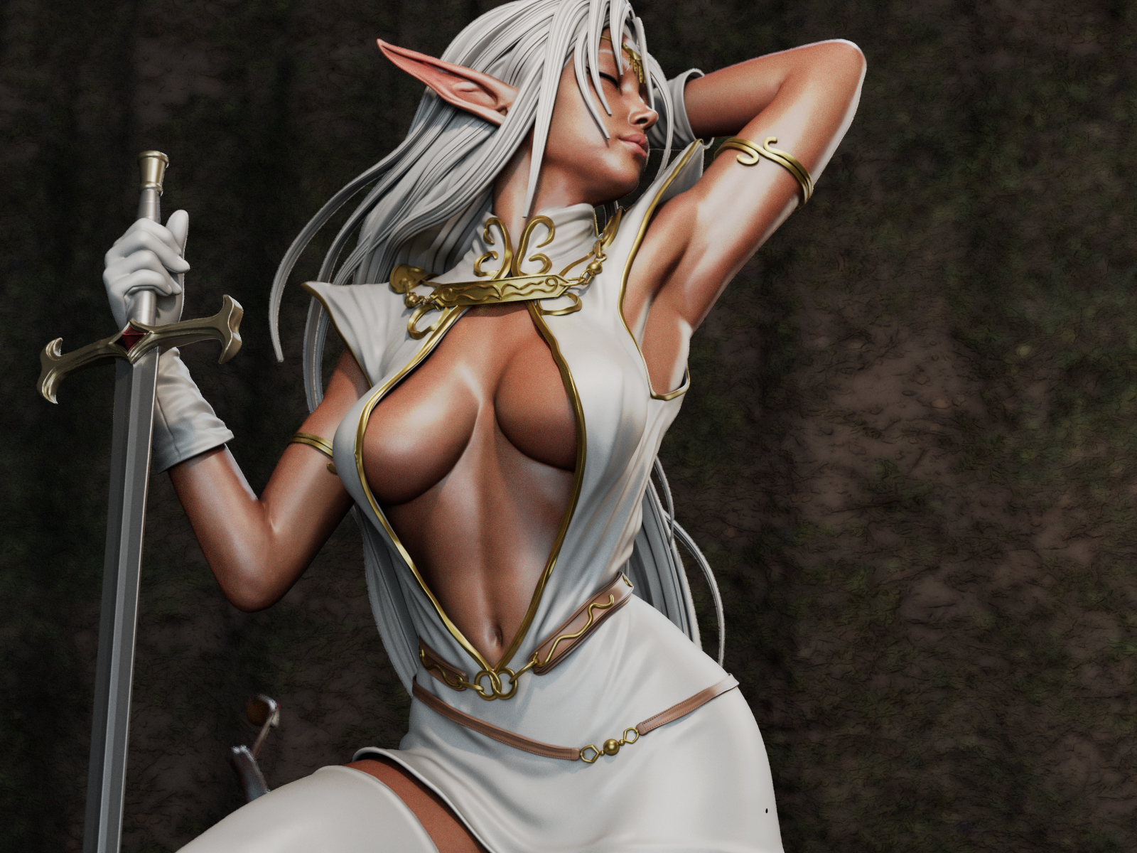 The Dark Elf | Maximum Detailed 12K 3D printed figure