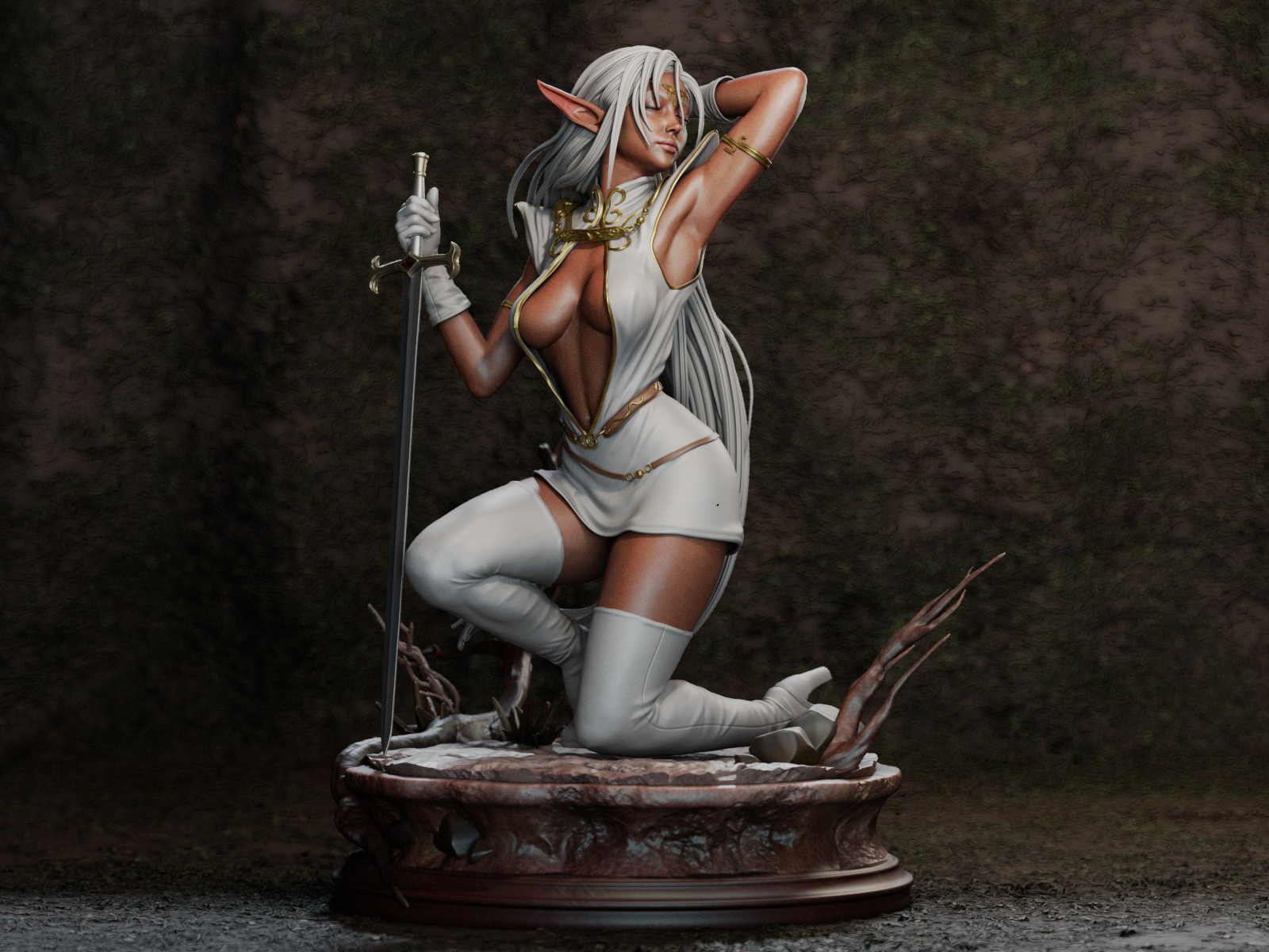 The Dark Elf | Maximum Detailed 12K 3D printed figure