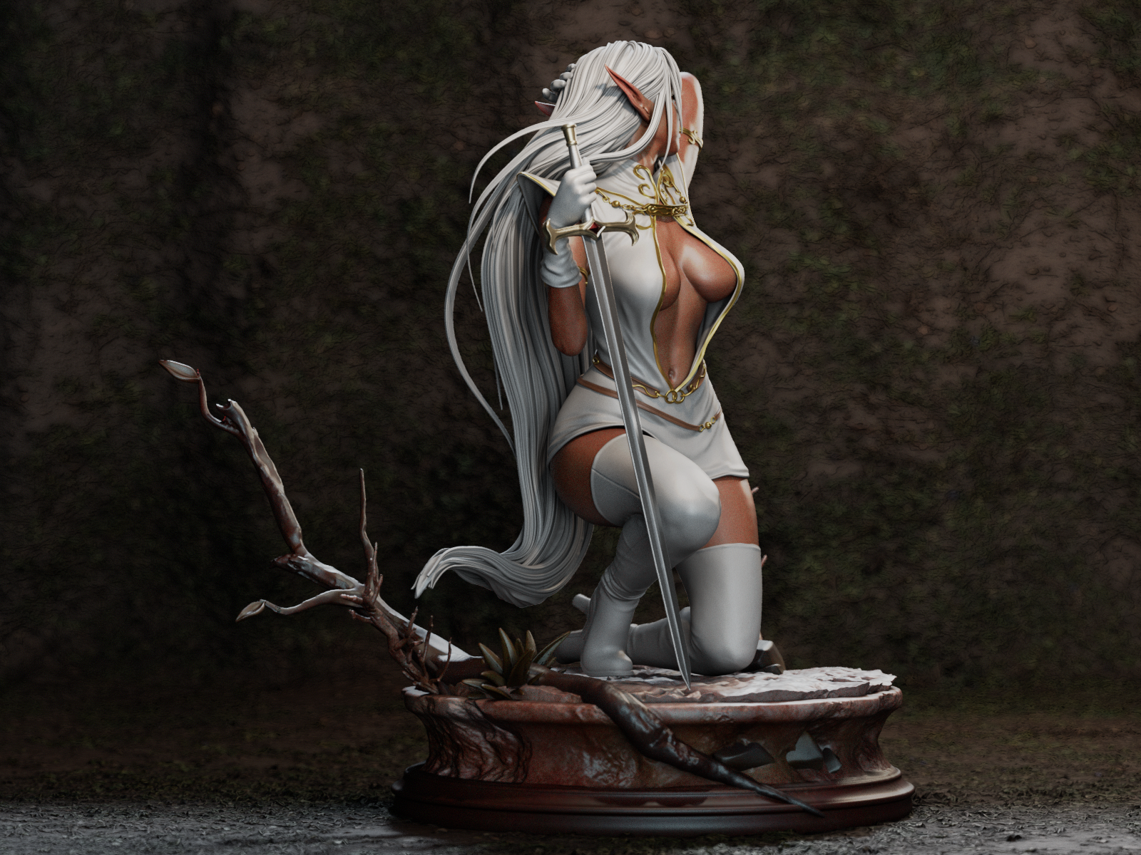 The Dark Elf | Maximum Detailed 12K 3D printed figure