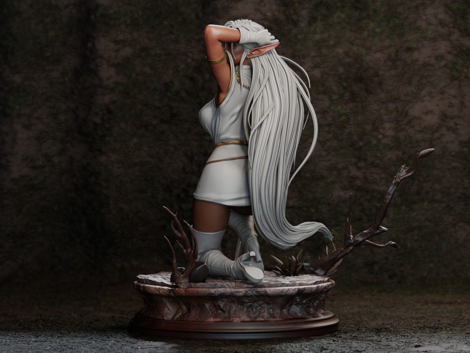 The Dark Elf | Maximum Detailed 12K 3D printed figure