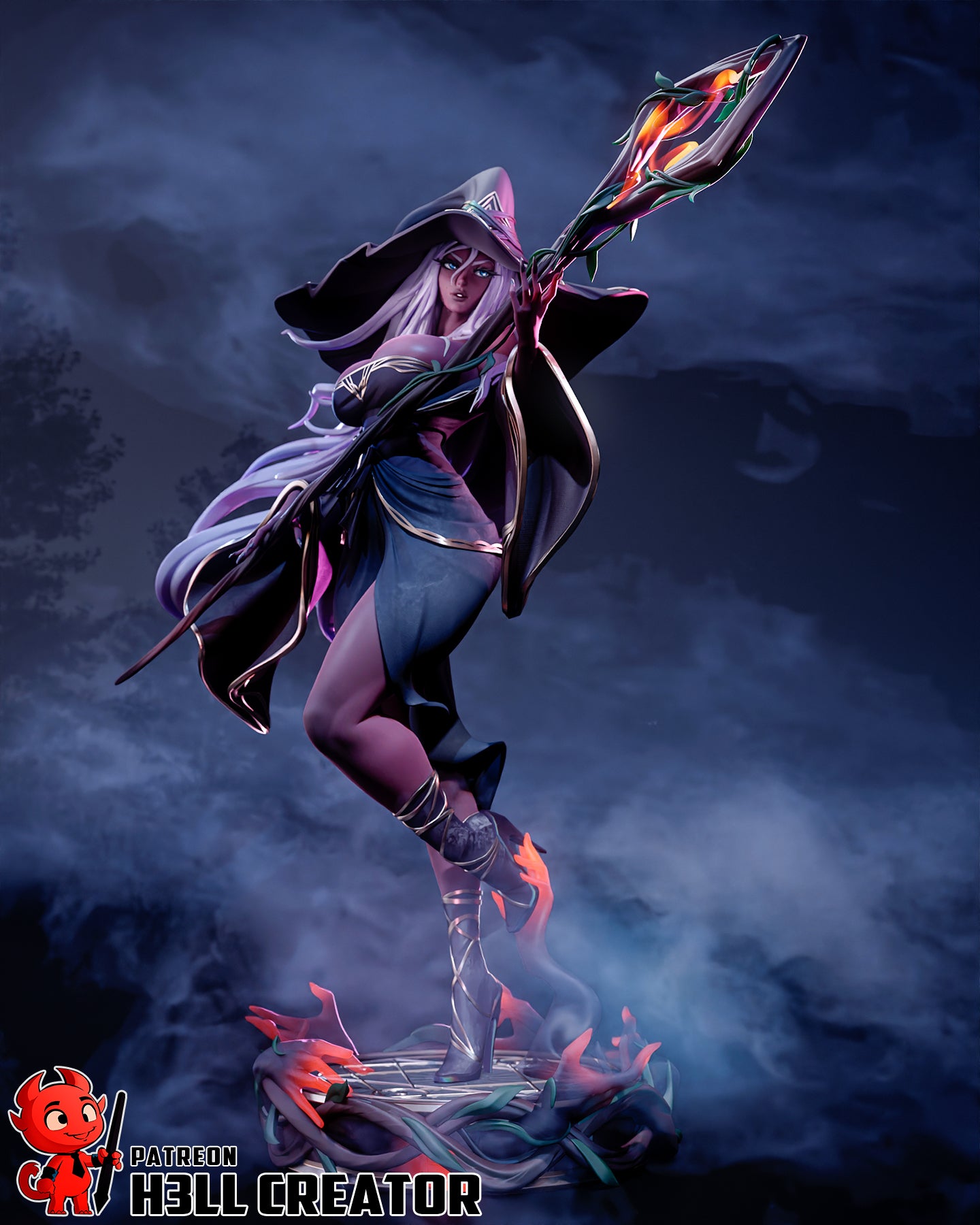 Blade of the Veiled Night | Maximum Detailed 12K 3D printed figure
