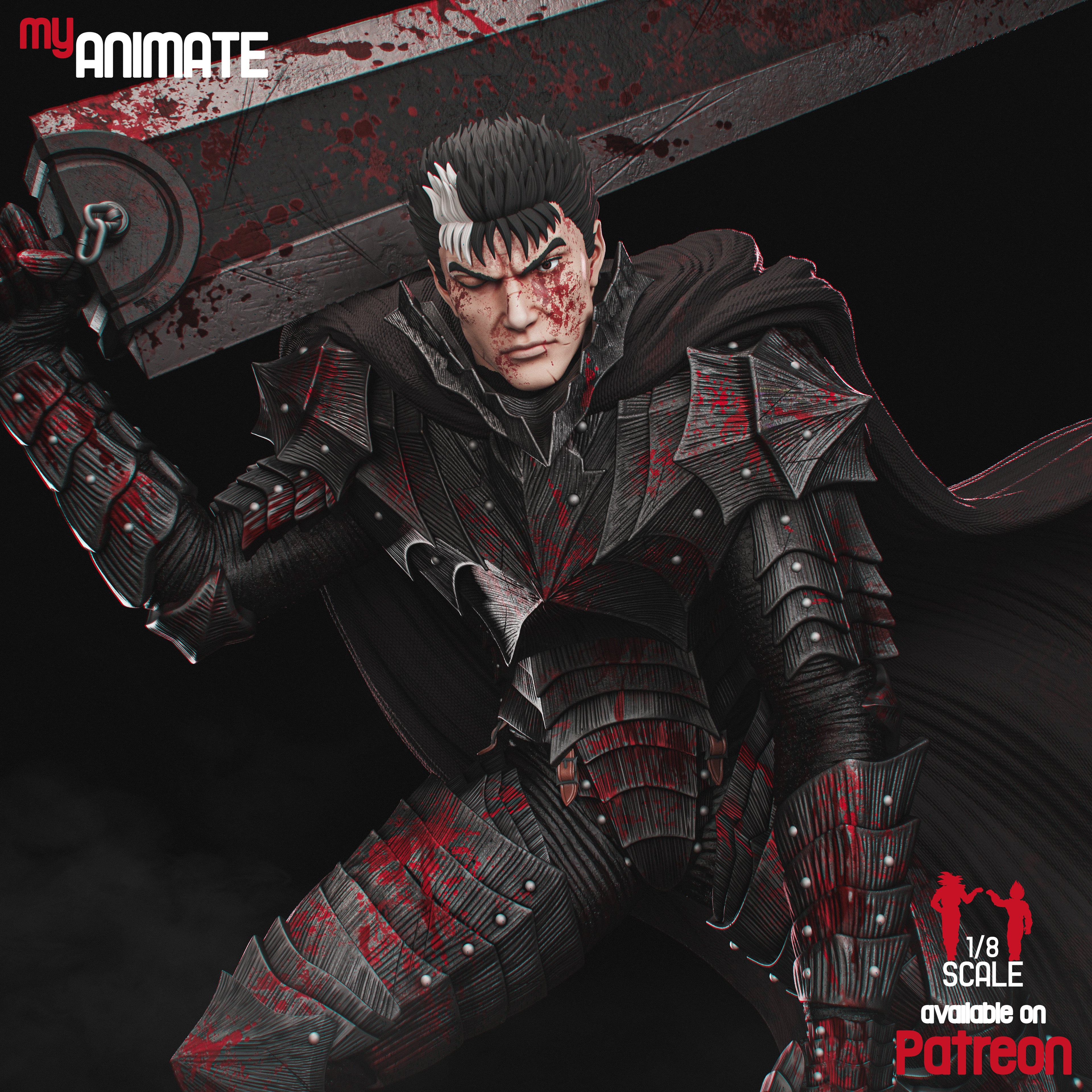 The Black Swordsman | Maximum Detailed 12K 3D Printed Figure