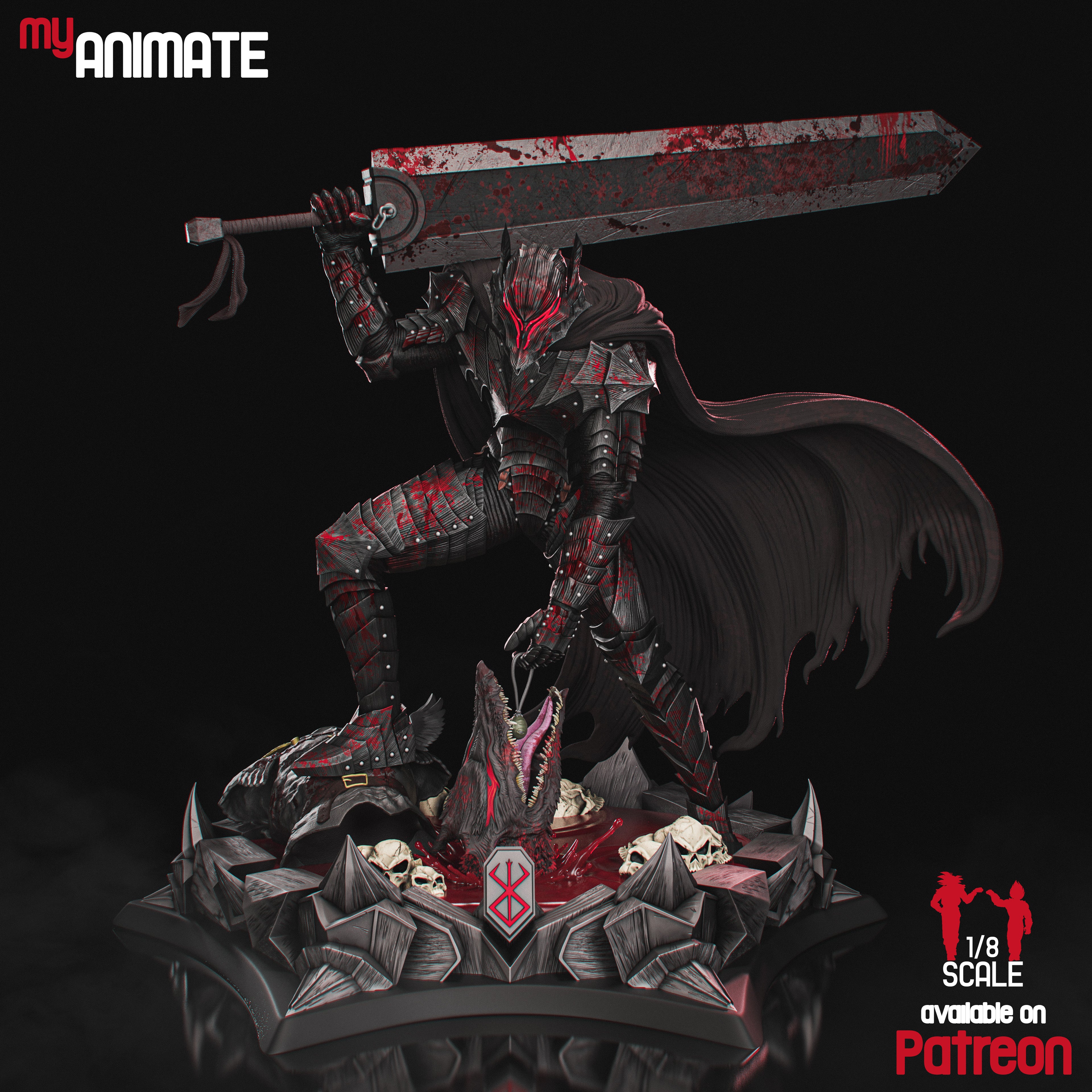 The Black Swordsman | Maximum Detailed 12K 3D Printed Figure
