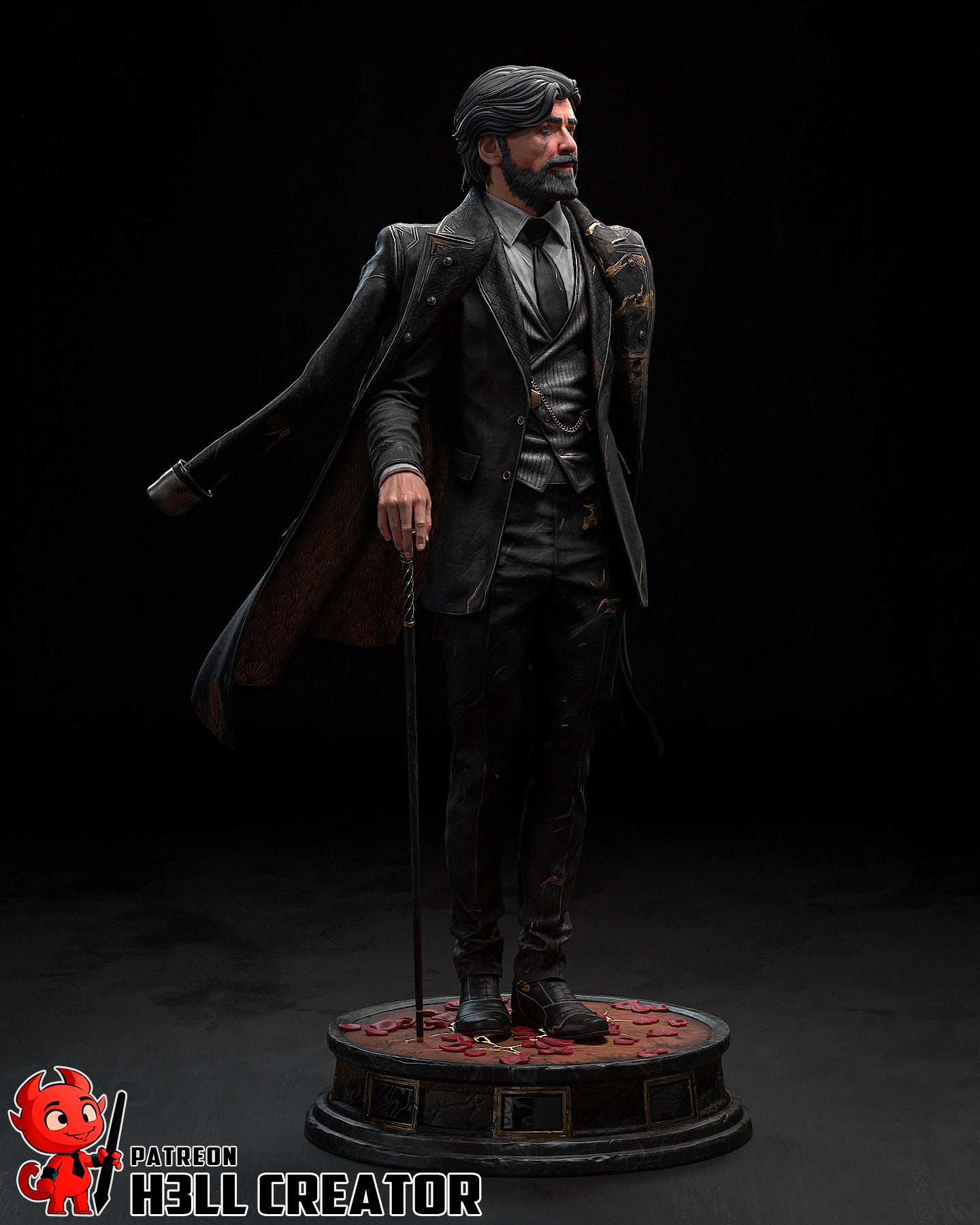 The White-Haired Man | Maximum Detailed 12K 3D printed figure