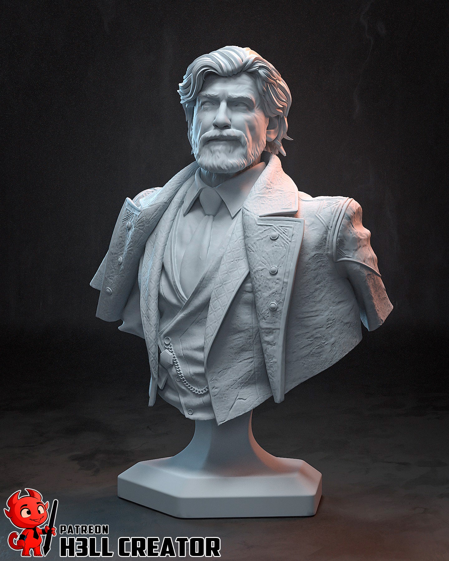 The White-Haired Man | Maximum Detailed 12K 3D printed figure