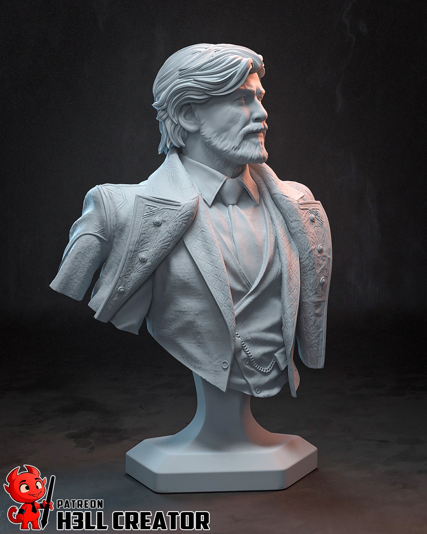 The White-Haired Man | Maximum Detailed 12K 3D printed figure
